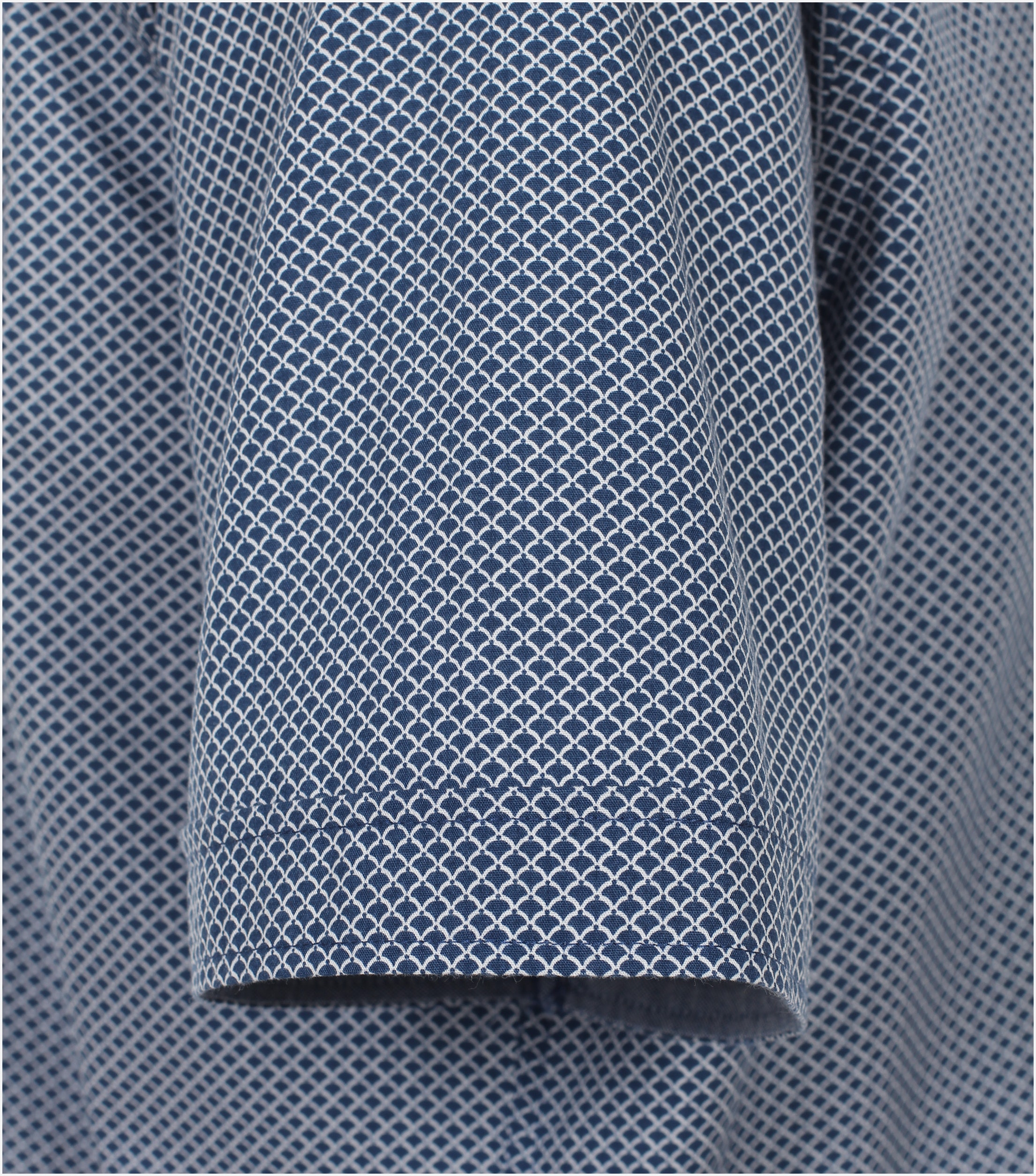 Redmond modern fit overhemd, korte mouw, popeline, blauw dessin