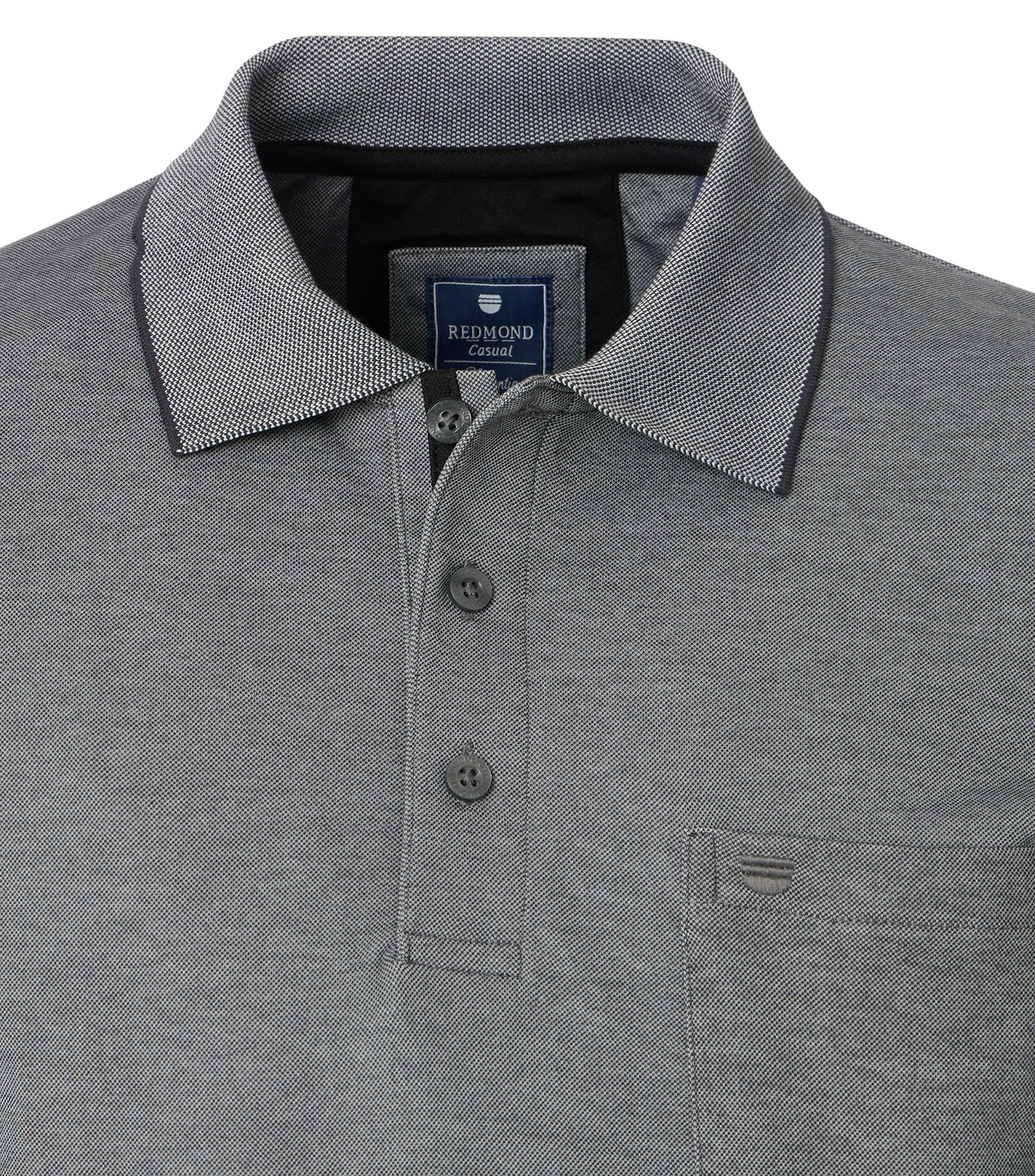 Redmond regular fit polo lange mouw, jersey, grijs - 912111-70