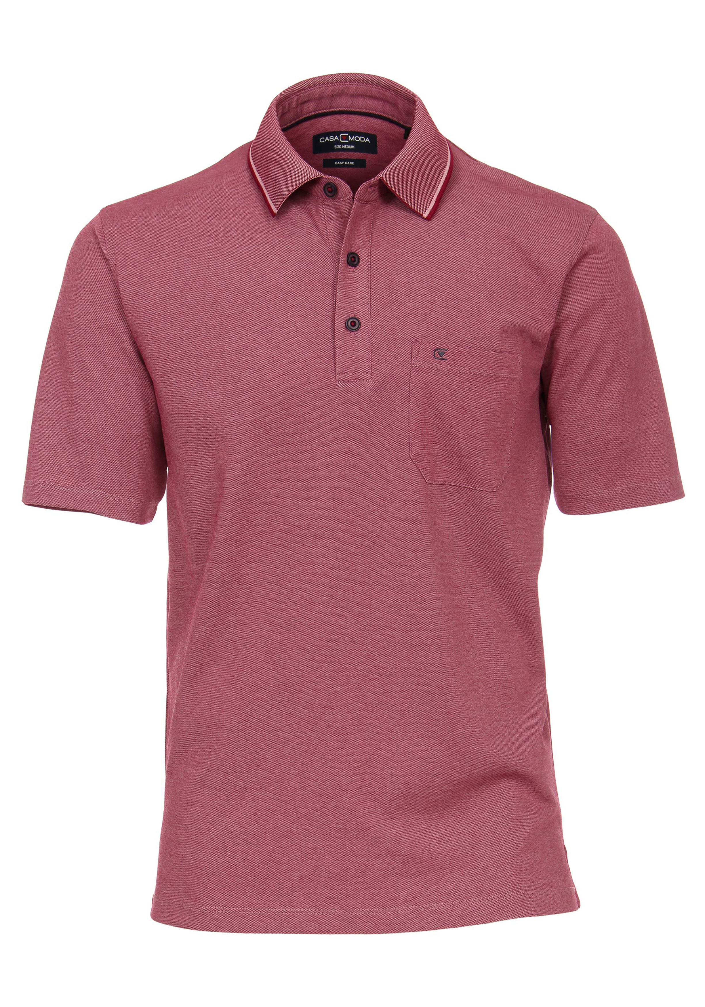 CASA MODA comfort fit poloshirt, donker roze melange