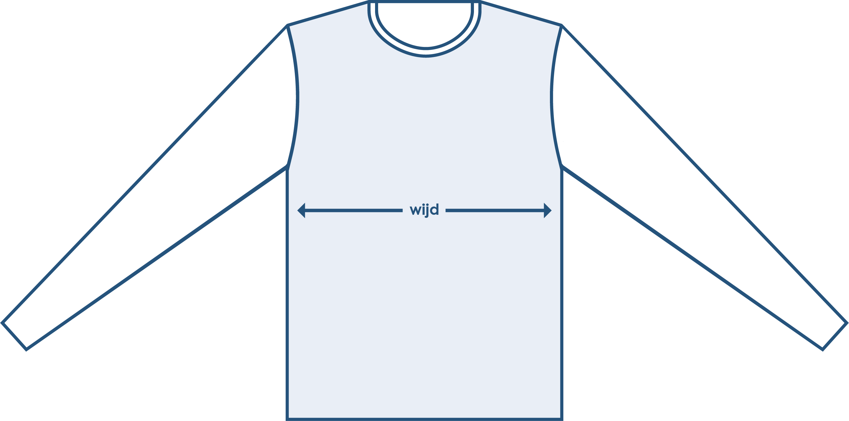 pasvorm tshirt lange mouw wijd