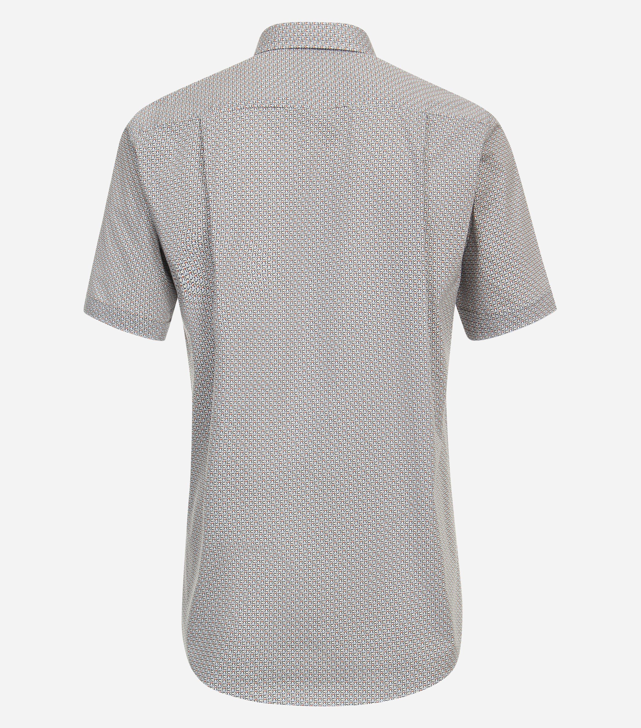 Redmond comfort fit overhemd, korte mouw, popeline, blauw dessin