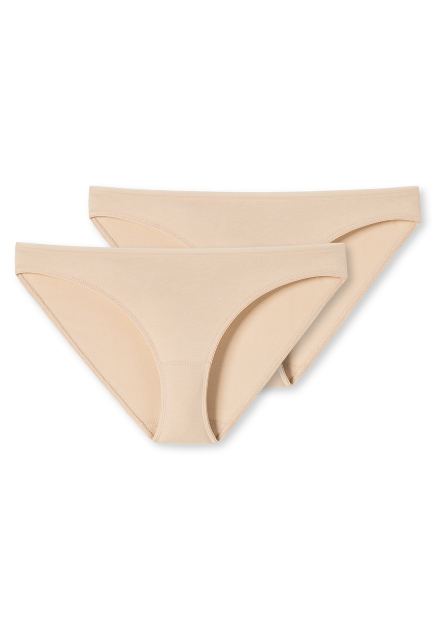 SCHIESSER 95/5 slip (2-pack), dames mini biologisch katoen zand