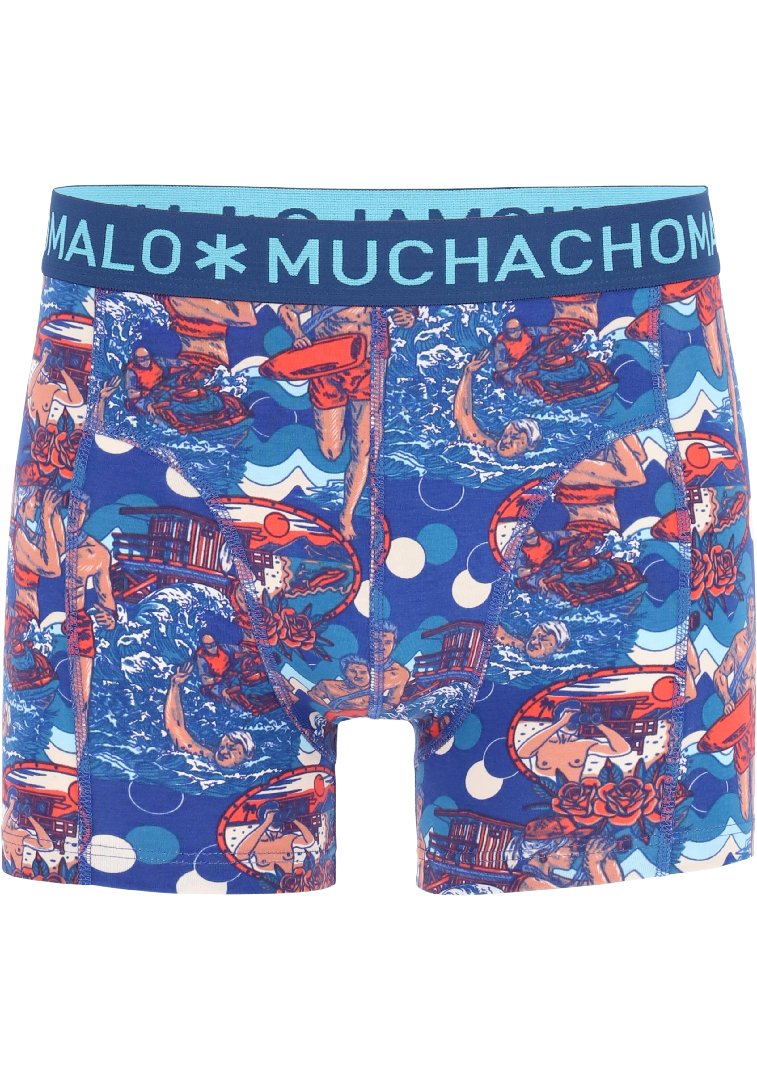 Muchachomalo heren boxershorts (3-pack), shorts Hercules Baywatch, print, blauw