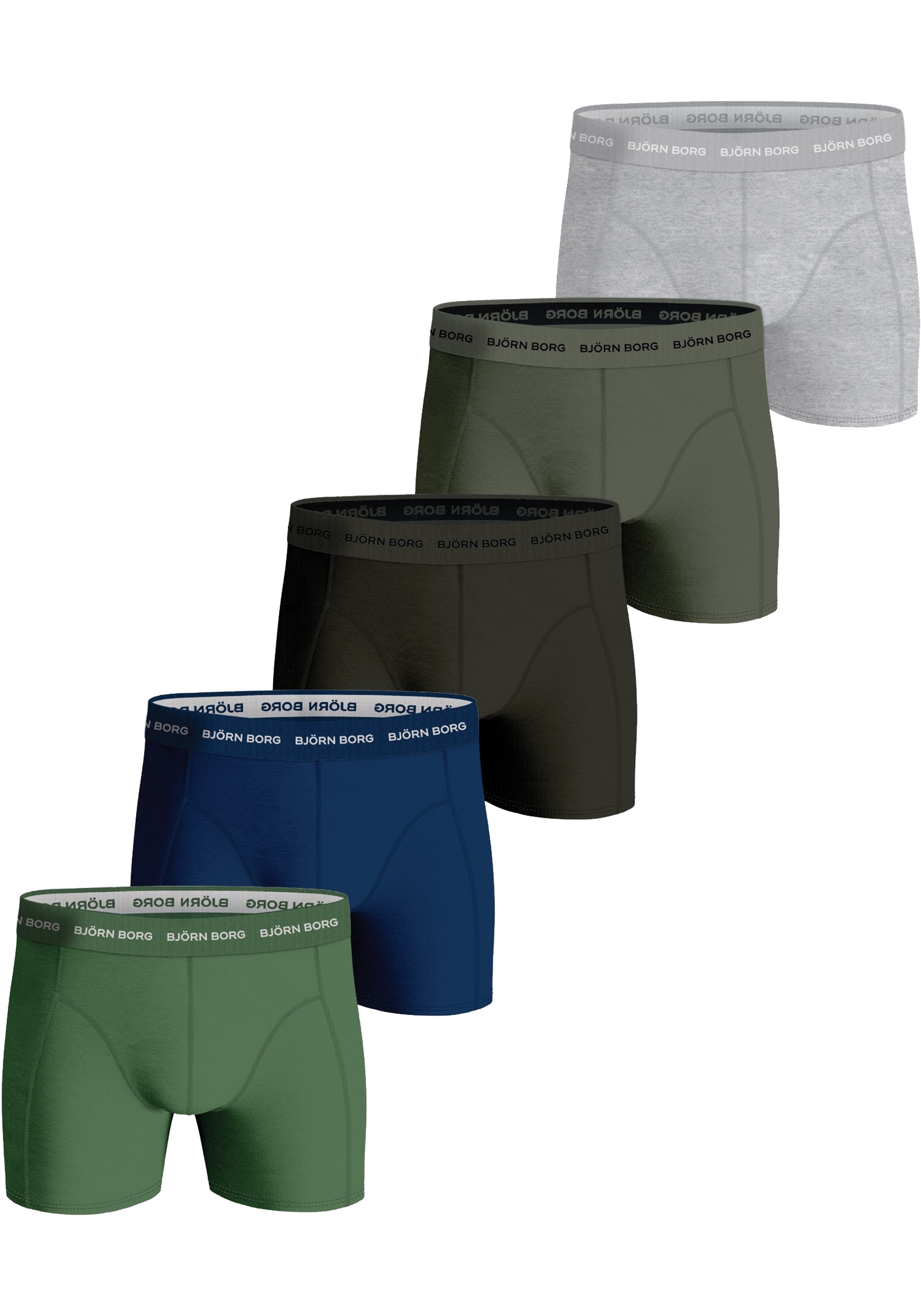 Bjorn Borg Cotton Stretch boxers, heren boxers normale lengte (5-pack), multicolor