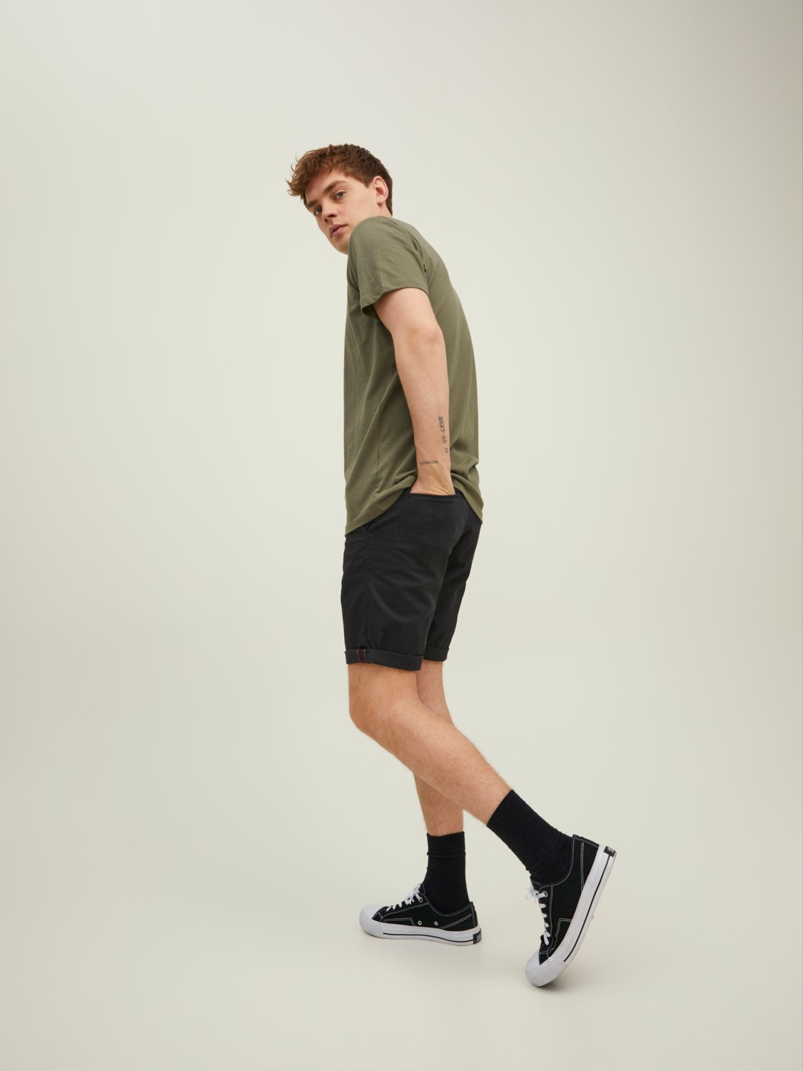 JACK & JONES Bowie Shorts Solid regular fit, heren chino korte broek, zwart