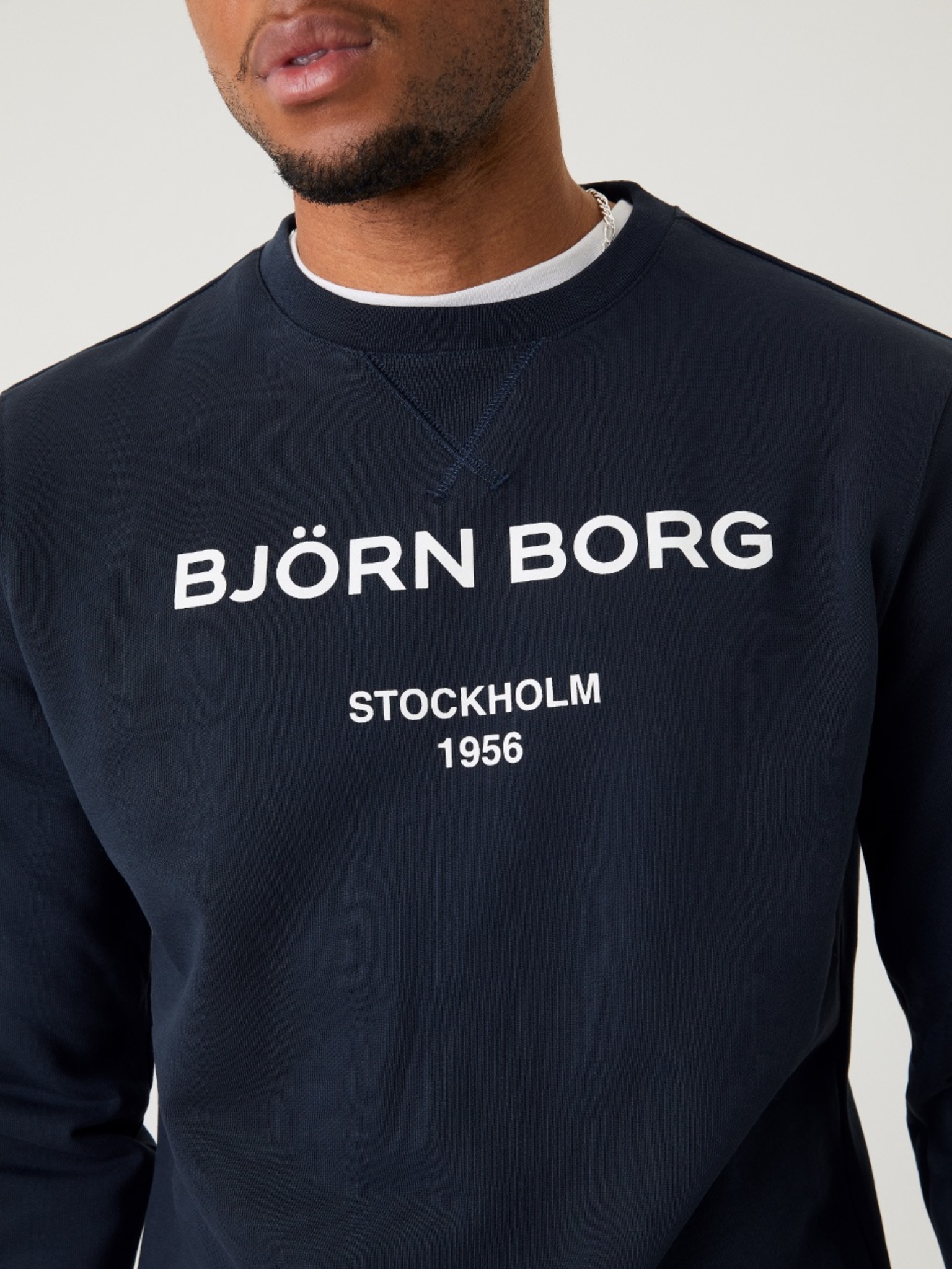 Bjorn Borg logo crew, blauw