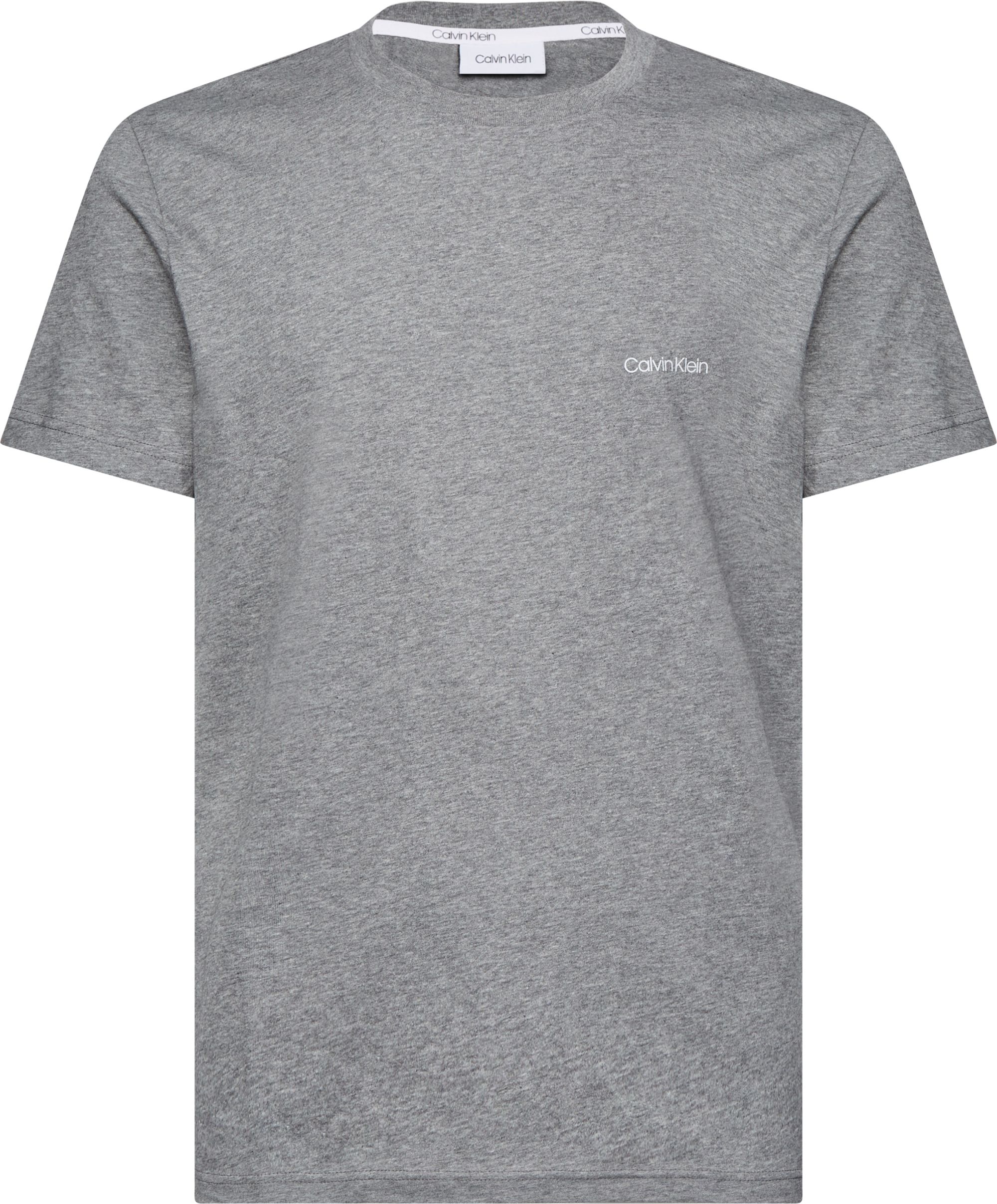 Calvin Klein Cotton Chest Logo T-shirt, heren T-shirt korte mouw O-hals, grijs