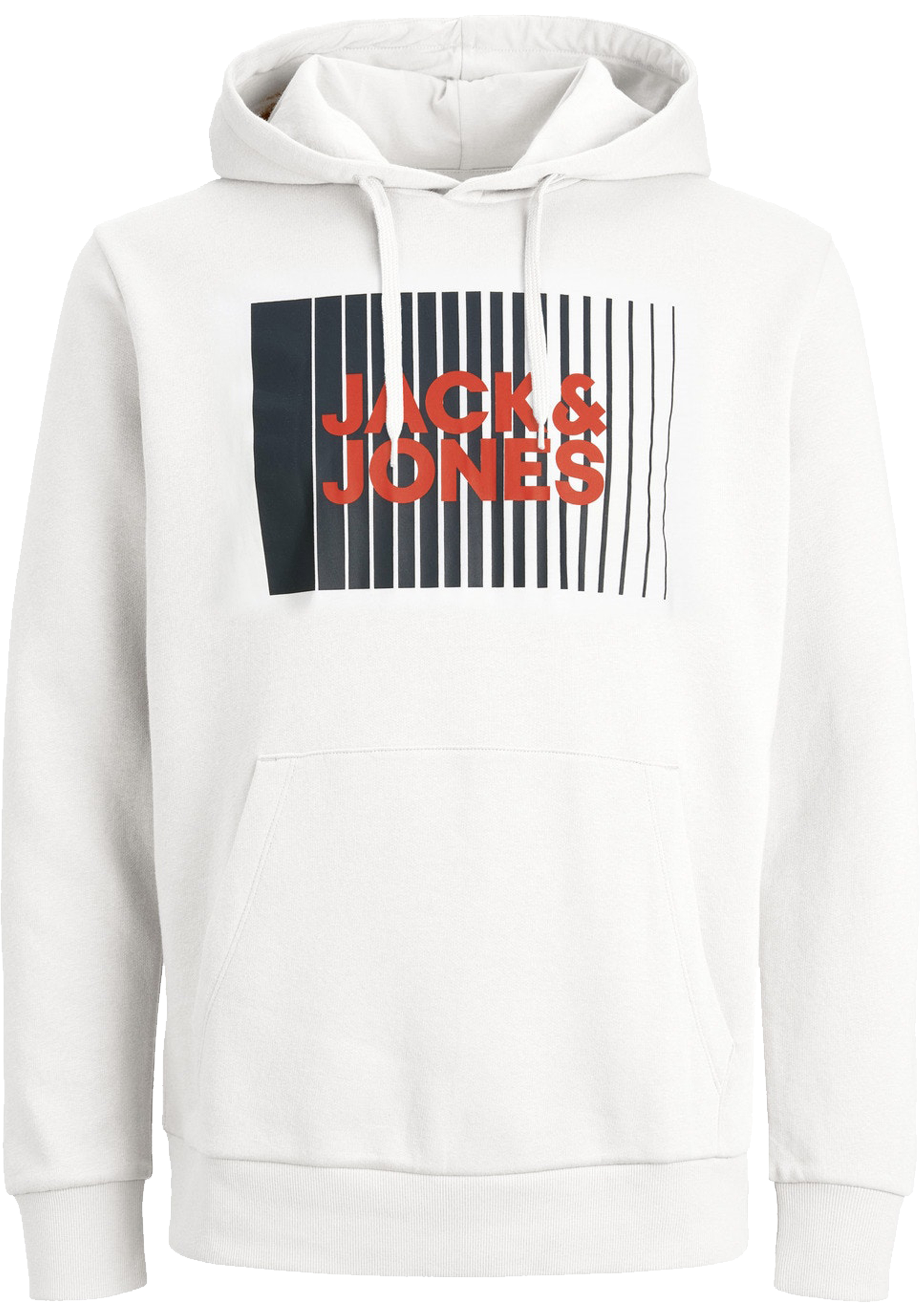 JACK & JONES Corp logo sweat hood play regular fit, heren hoodie katoenmengsel met capuchon, wit