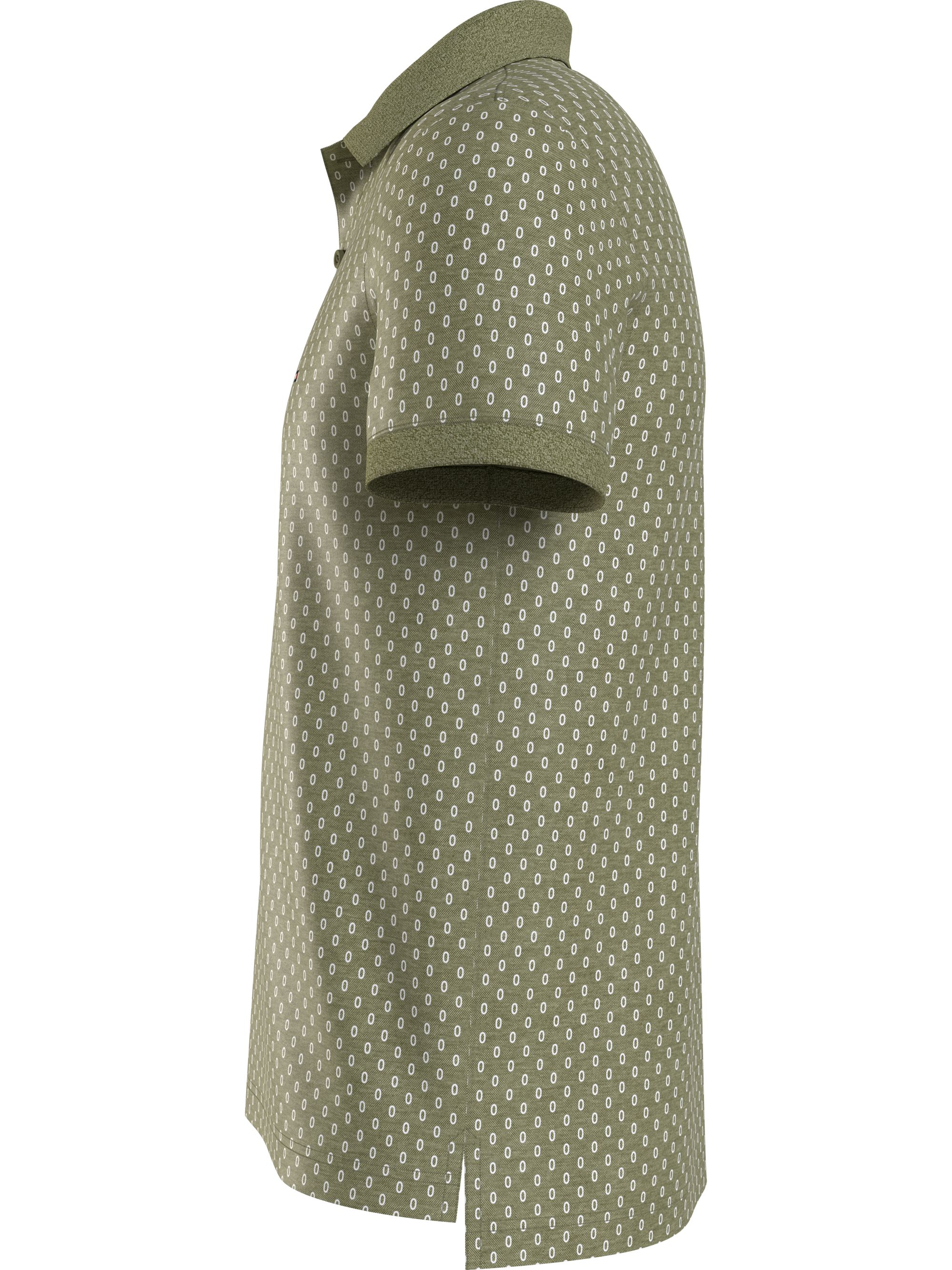 Tommy Hilfiger Micro Print Slim Polo, heren poloshirt, licht olijfgroen