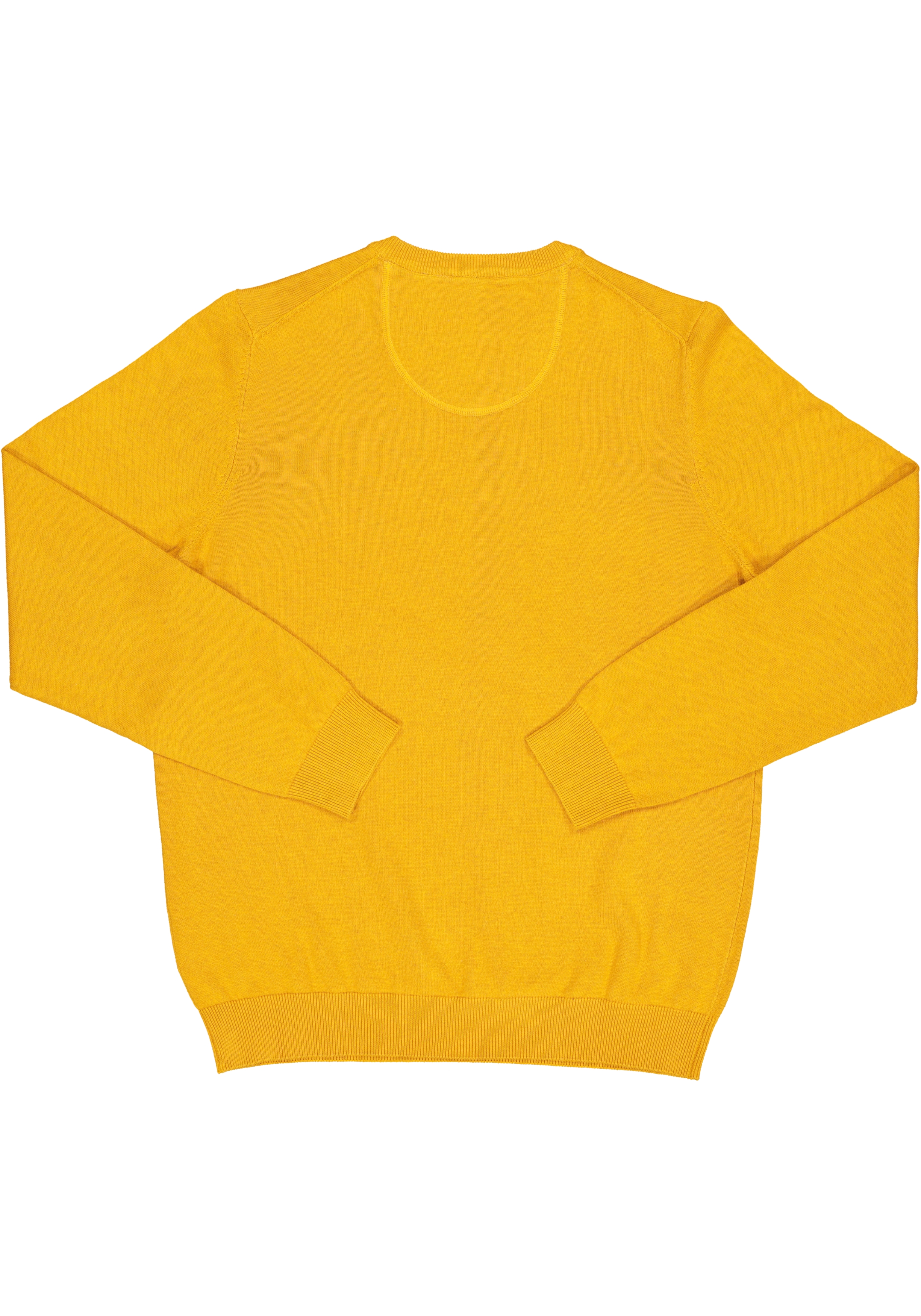 MARVELIS modern fit trui katoen, V-hals, okergeel