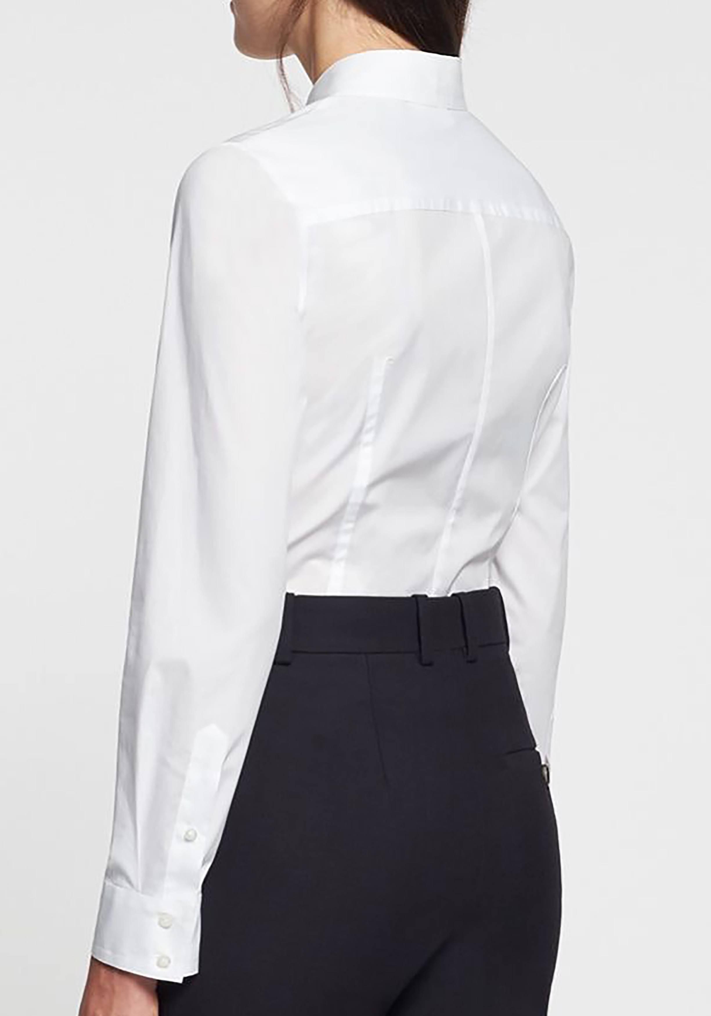 Seidensticker dames blouse slim fit, stretch, wit