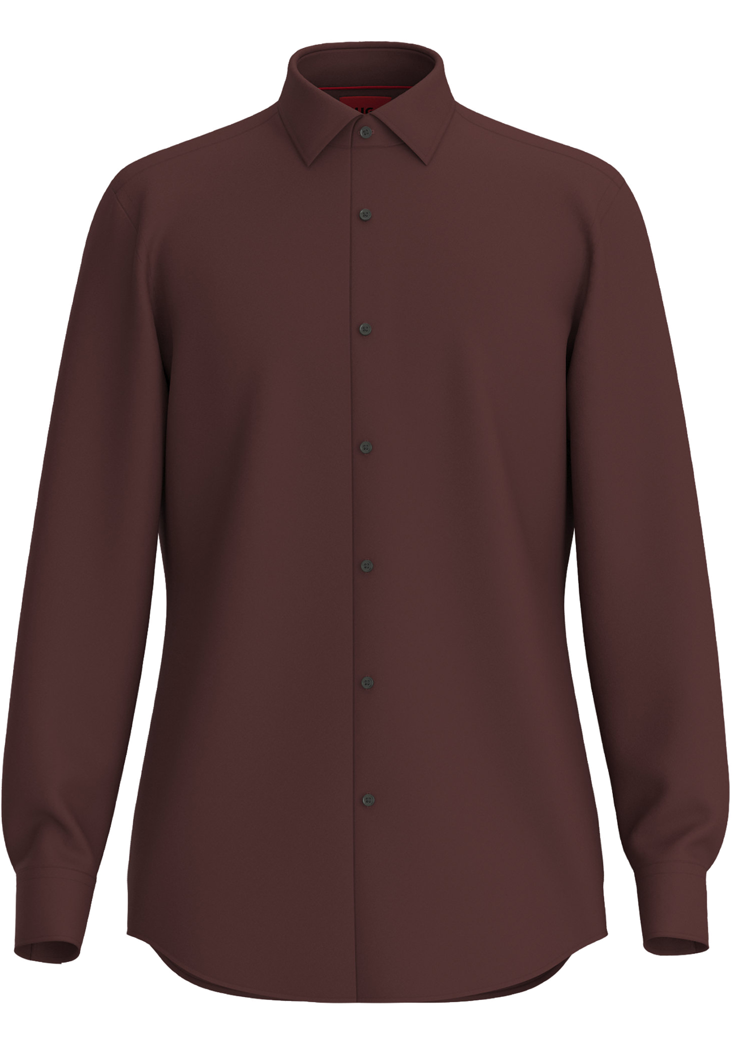 HUGO Kenno slim fit overhemd, popeline, bruin