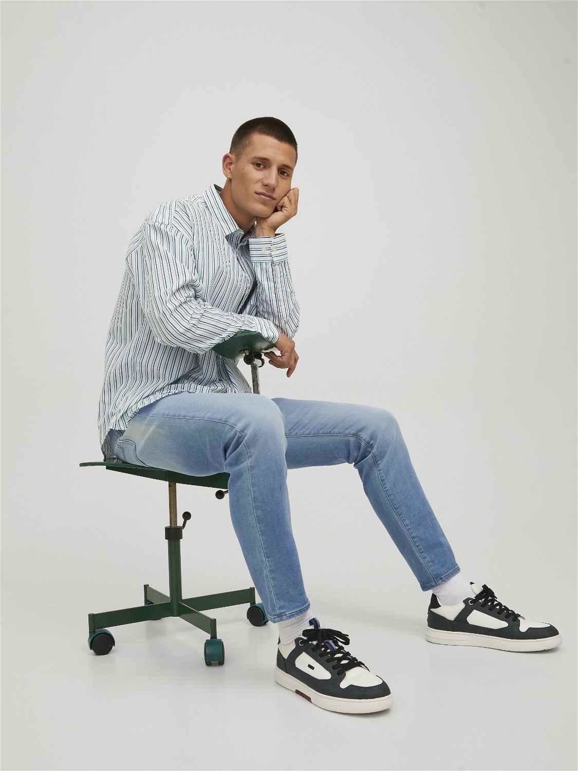 JACK & JONES Glenn Icon loose fit, heren jeans, denimblauw