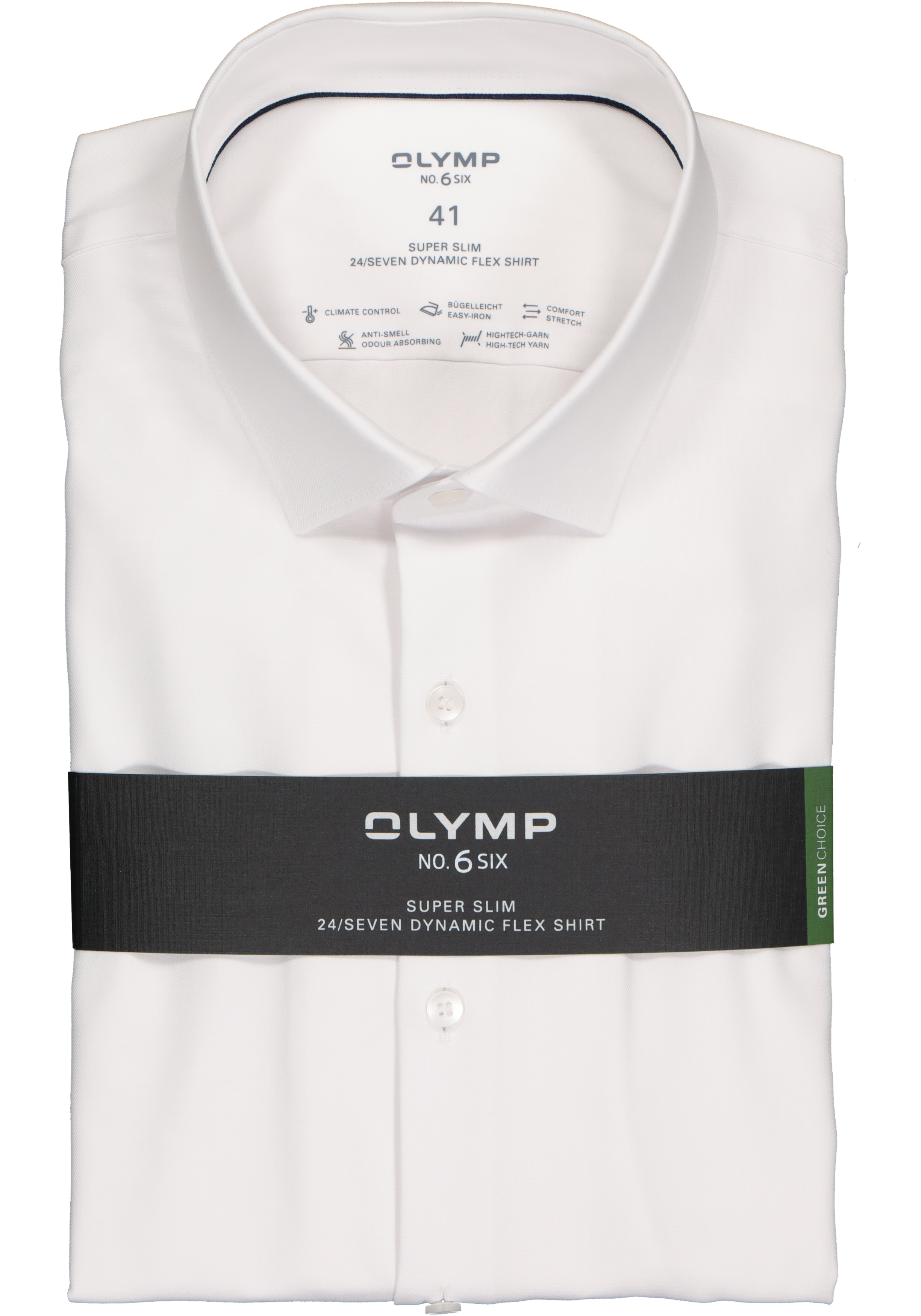 OLYMP No. 6 super slim fit overhemd 24/7, wit