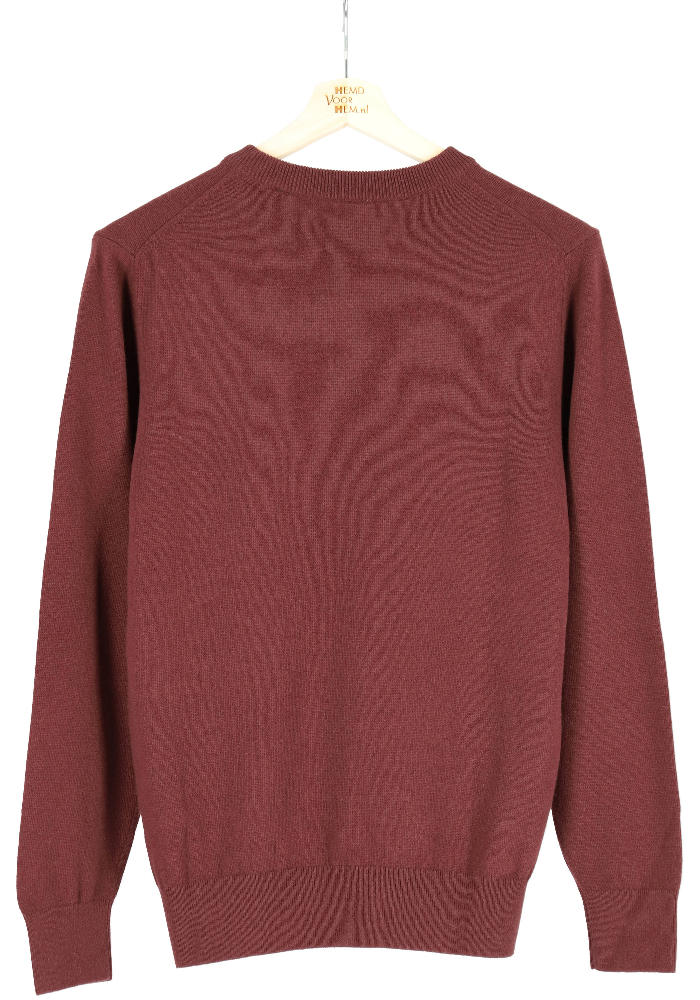 Marc O'Polo regular fit pullover, heren trui wol- met katoenmengsel met O-hals, bordeauxrood (middeldik)