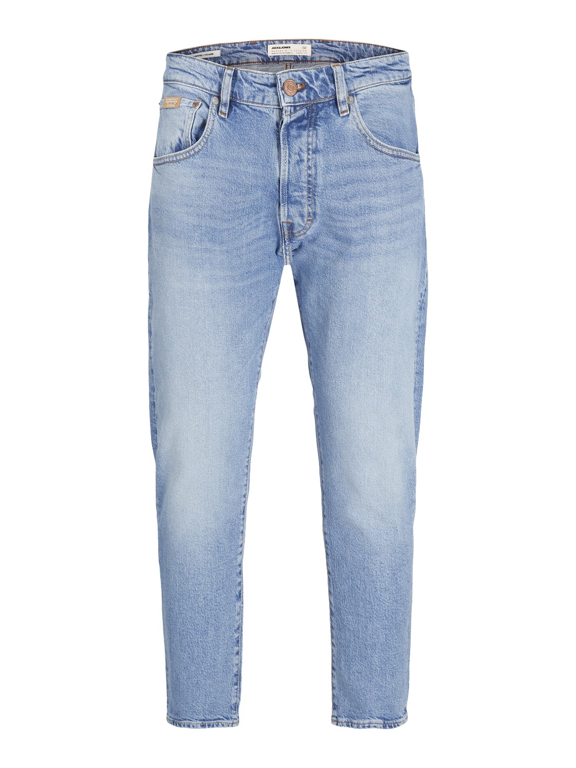 JACK & JONES Frank Leen Cropped relaxed fit, heren jeans, denimblauw