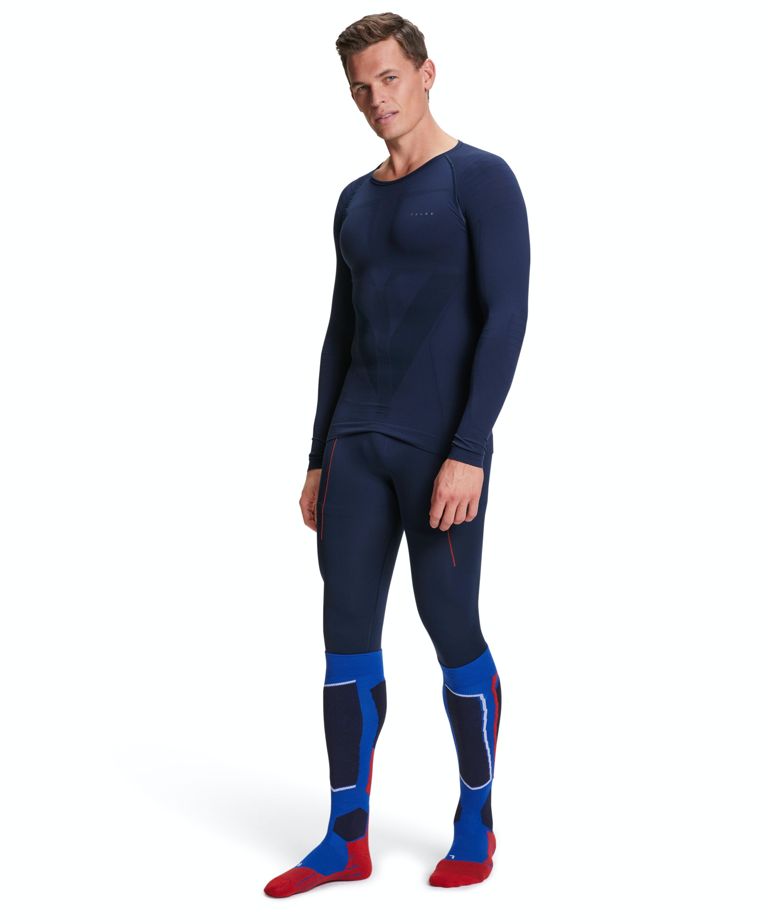 FALKE heren lange mouw shirt Warm, thermoshirt, blauw (space blue)