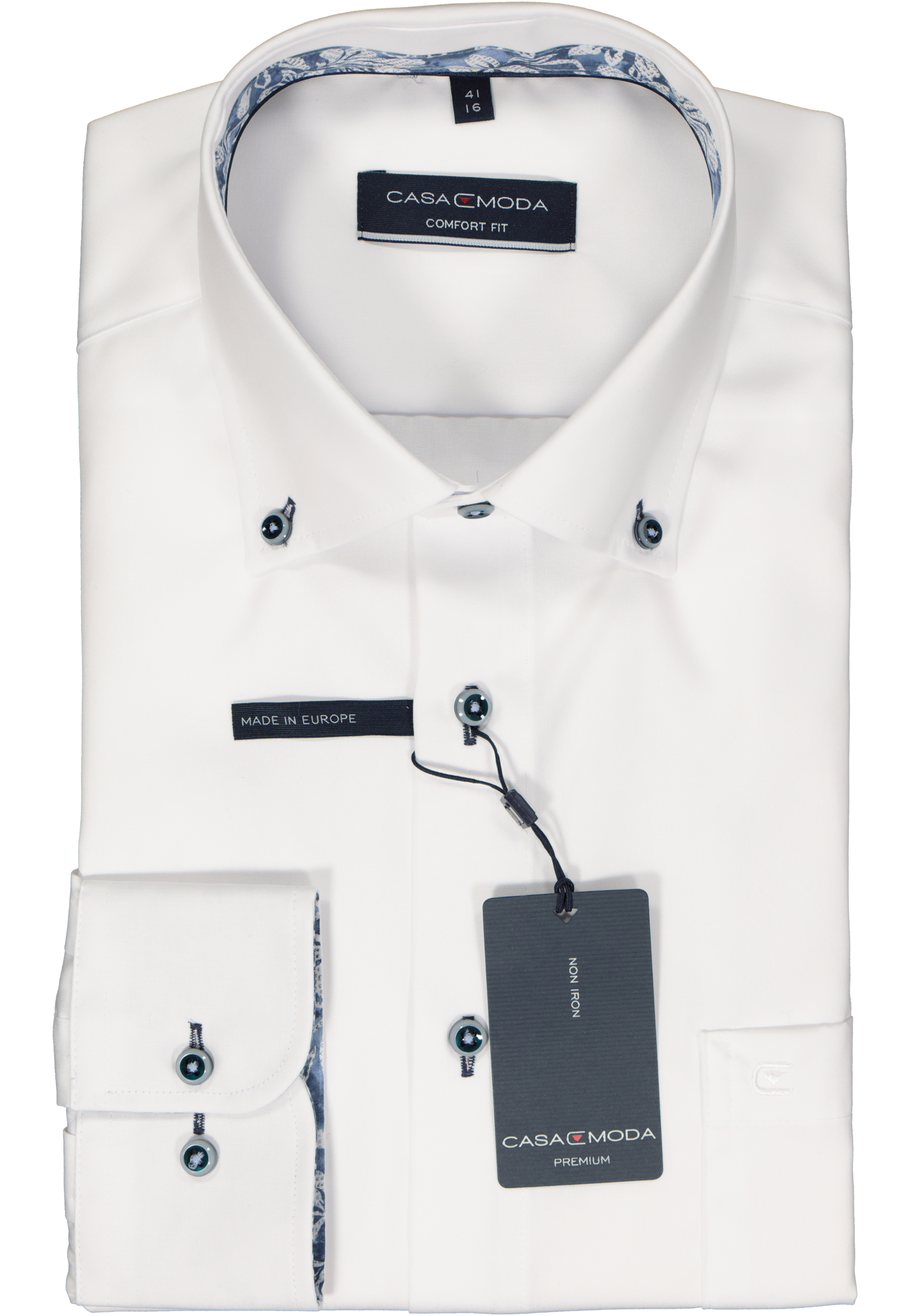 CASA MODA comfort fit overhemd, popeline, wit