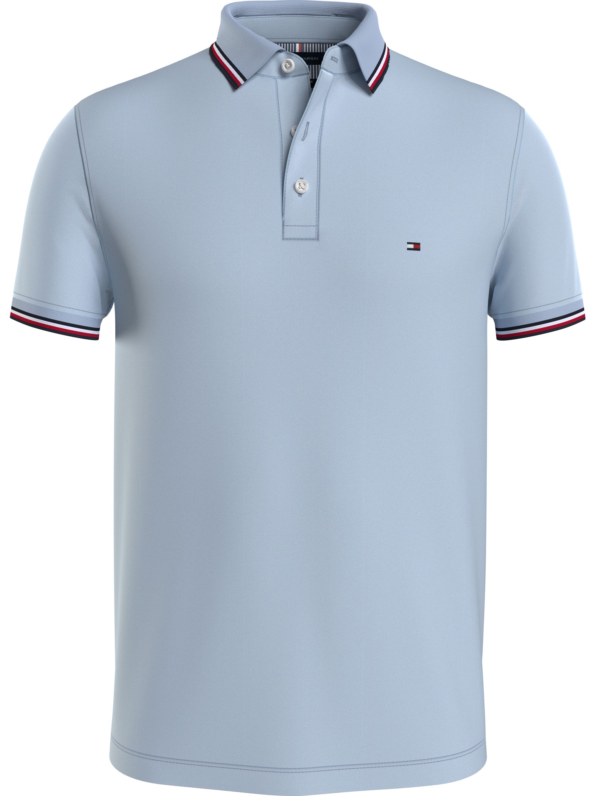 Tommy Hilfiger 1985 Rwb Tipped Slim Polo, heren poloshirt, lichtblauw