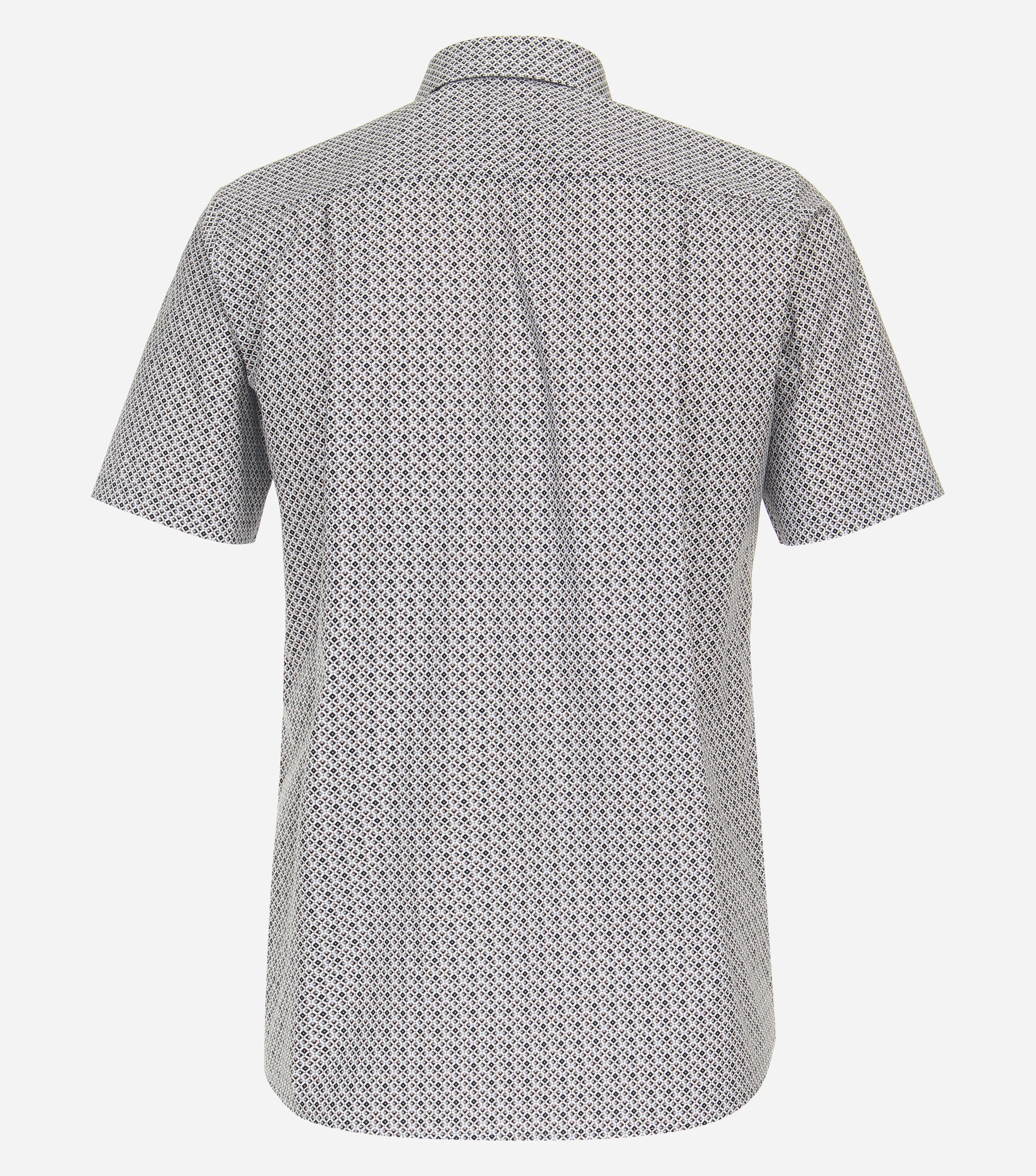 CASA MODA comfort fit overhemd, korte mouw, popeline, bruin dessin