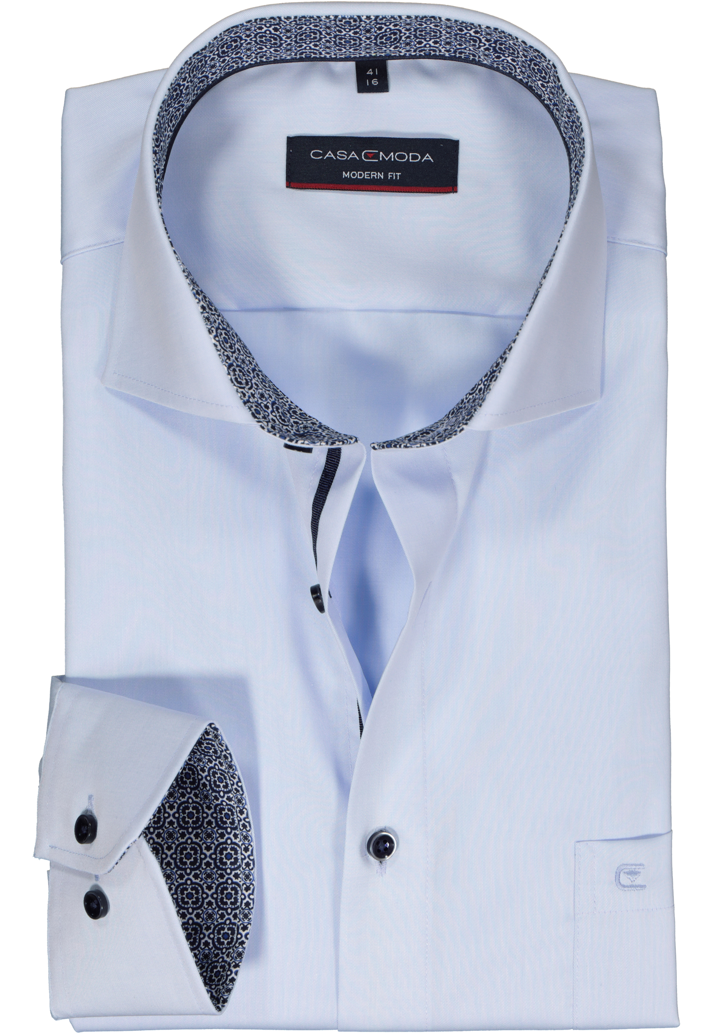 CASA MODA modern fit overhemd, twill, blauw