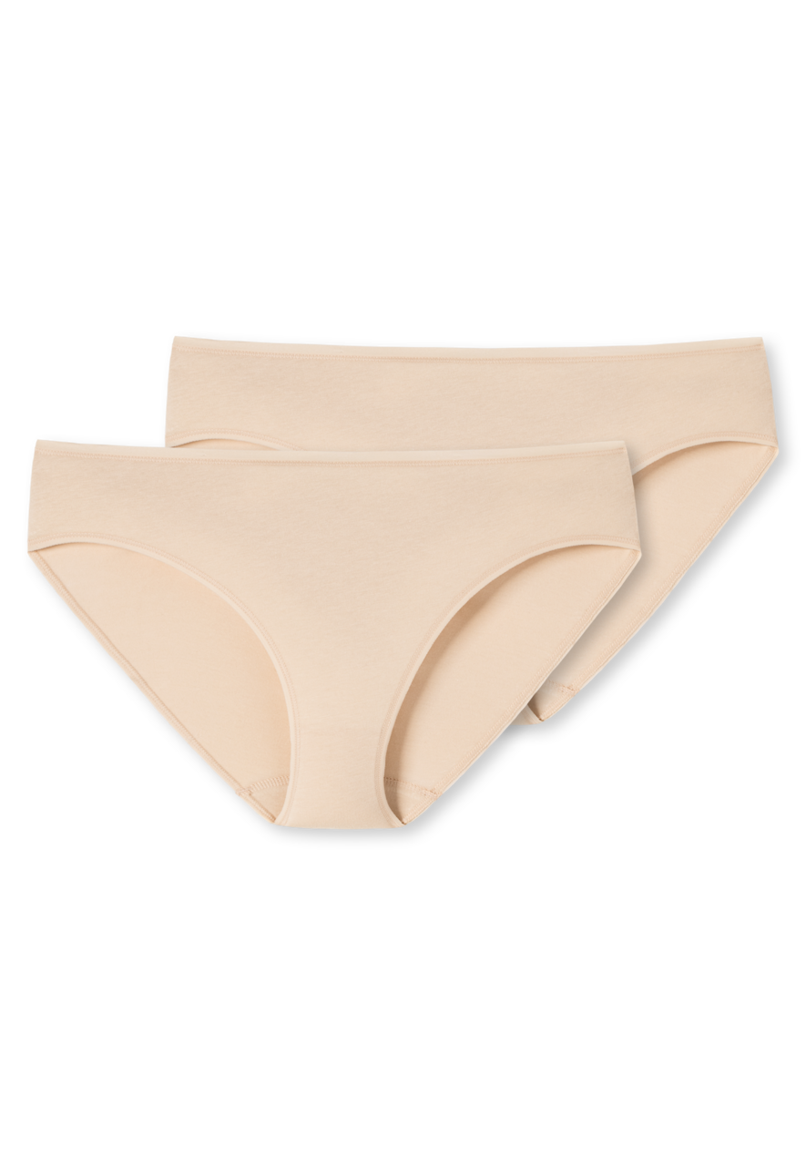SCHIESSER 95/5 slip (2-pack), dames tai biologisch katoen zand