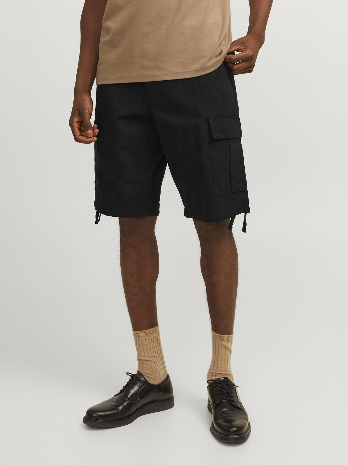 JACK & JONES Cole Barkley Cargo Shorts loose fit, heren cargo korte broek, zwart
