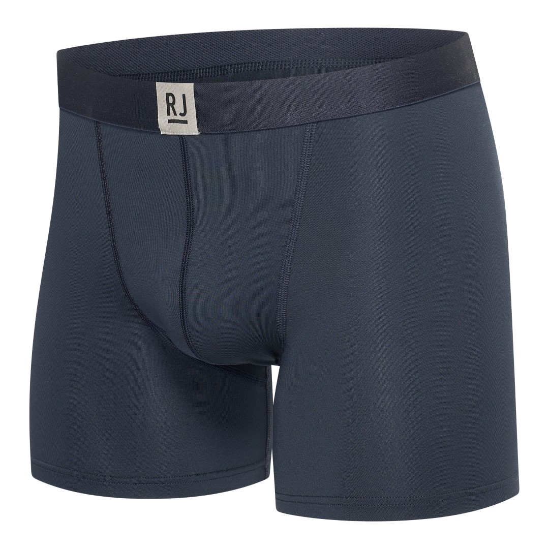 RJ Bodywear RJ Pure Color heren boxer (1-pack), boxer extra lang, donkerblauw