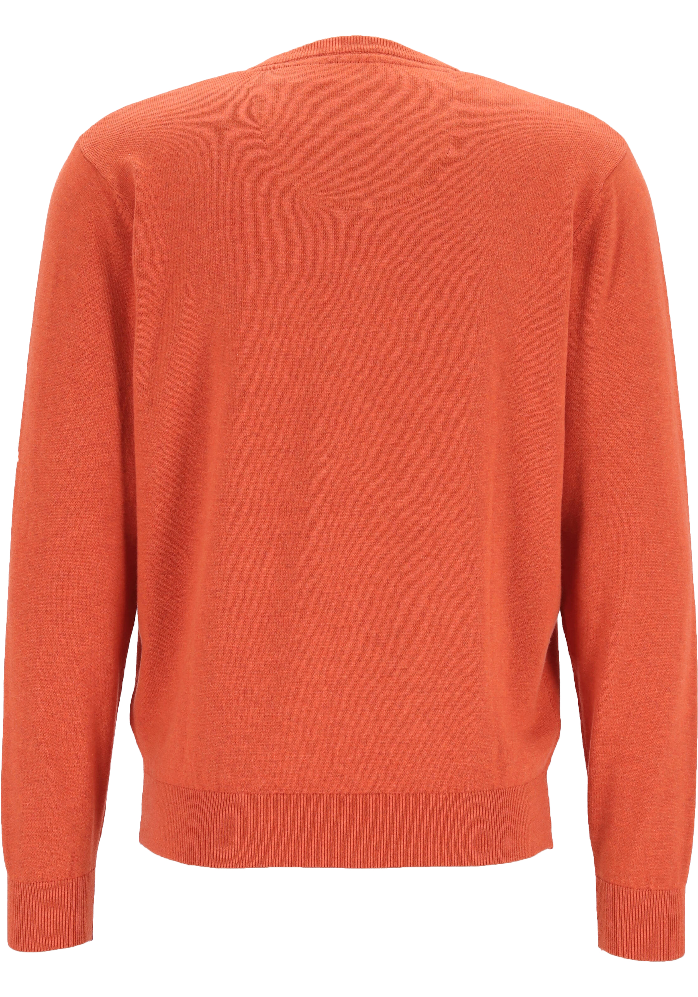 Redmond heren trui katoen, V-hals, oranje