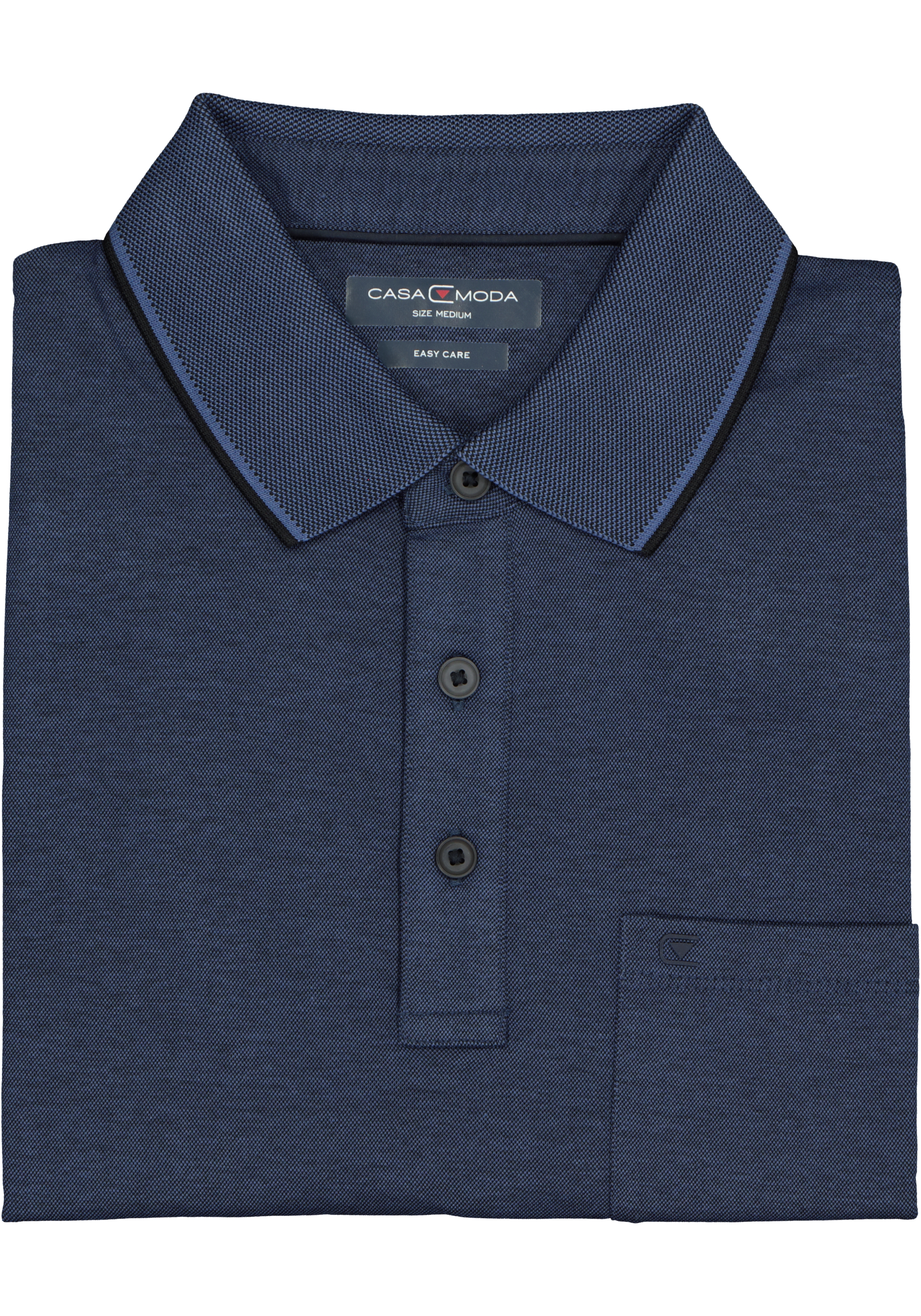 CASA MODA comfort fit poloshirt, marine blauw melange