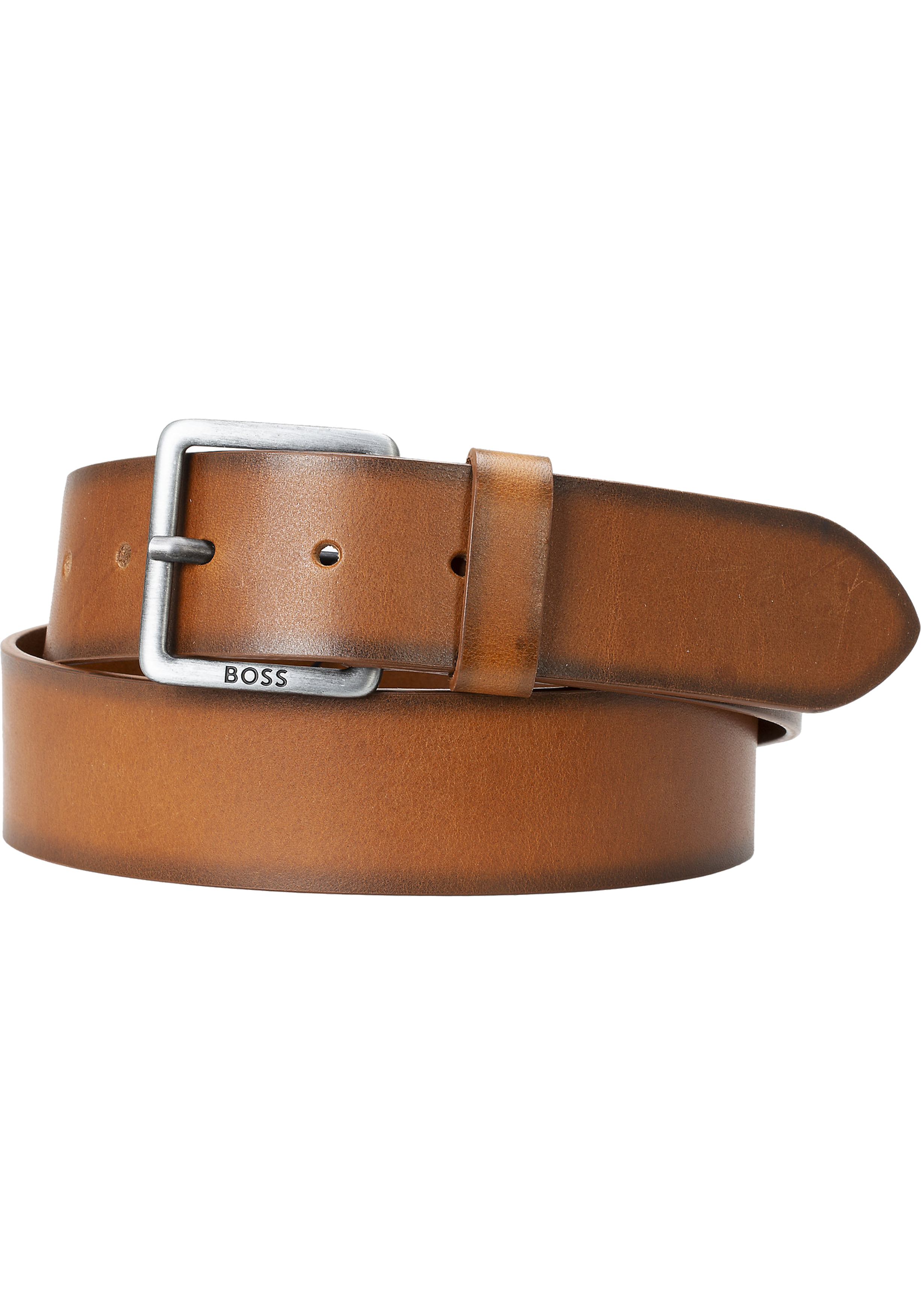 BOSS leren heren riem, middenbruin