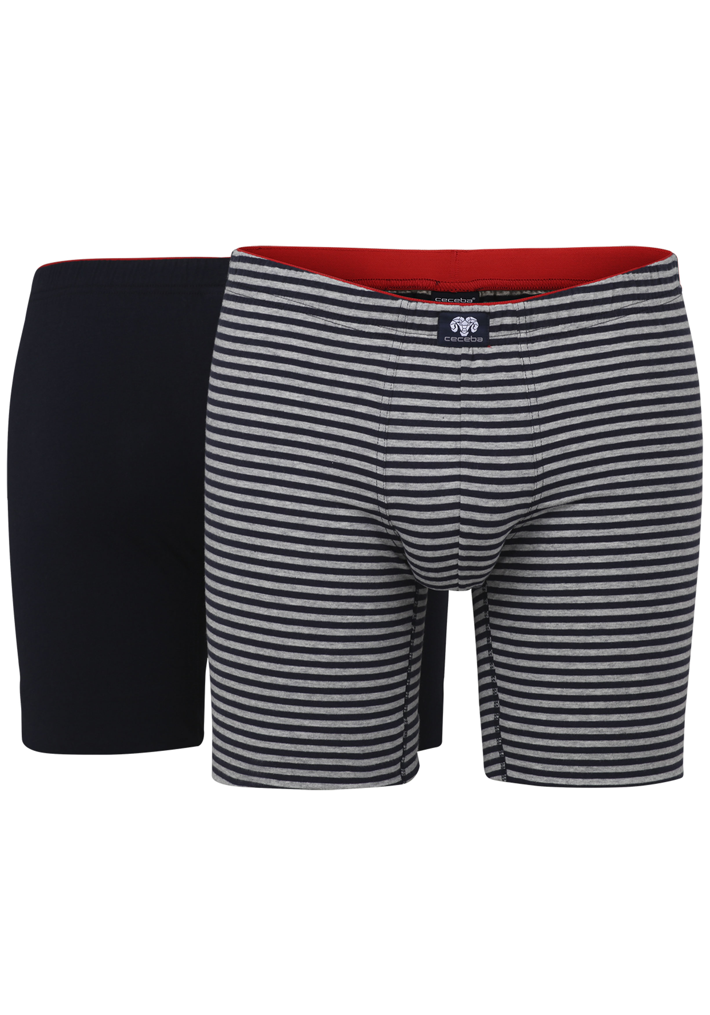 Ceceba heren boxer extra lang (2-pack), donkerblauw gestreept
