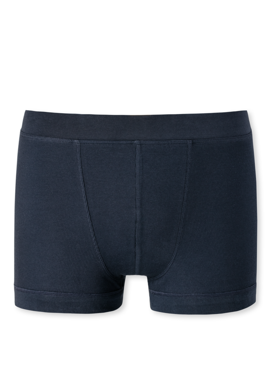 SCHIESSER Retro Rib boxer (1-pack), heren short dubbelrib biokatoen donkerblauw