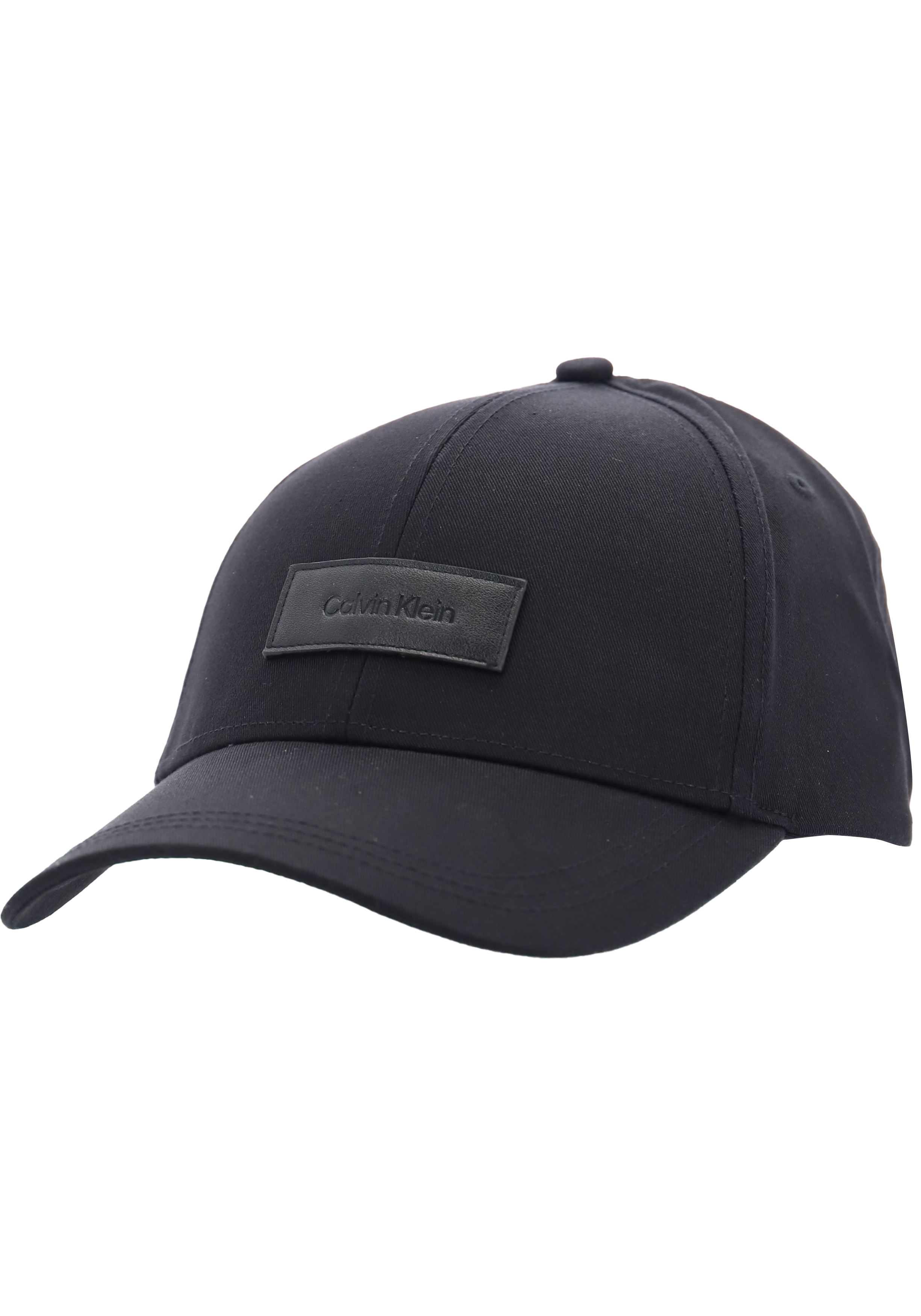Calvin Klein pet met logo, zwart met zwarte Calvin Klein logo patch