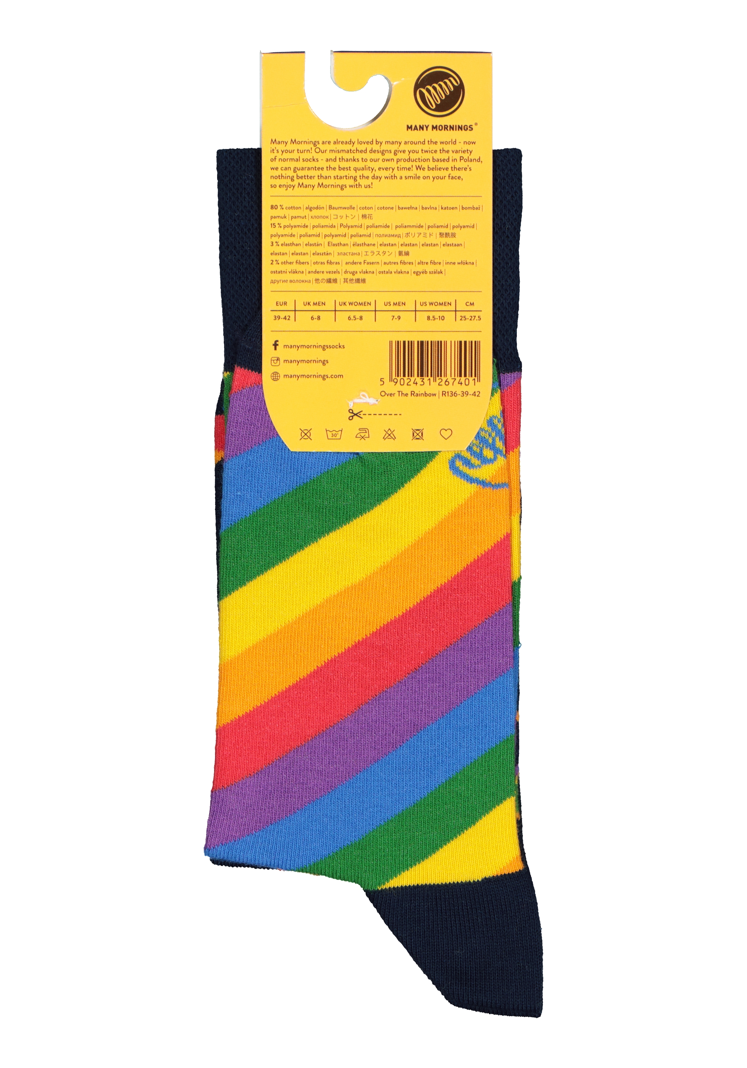 Many Mornings unisex sokken Over The Rainbow