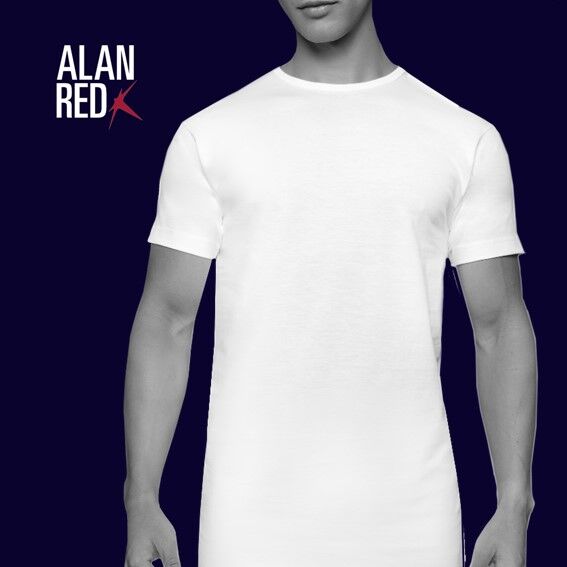 ALAN RED T shirts Derby extra lang 2 pack O hals wit