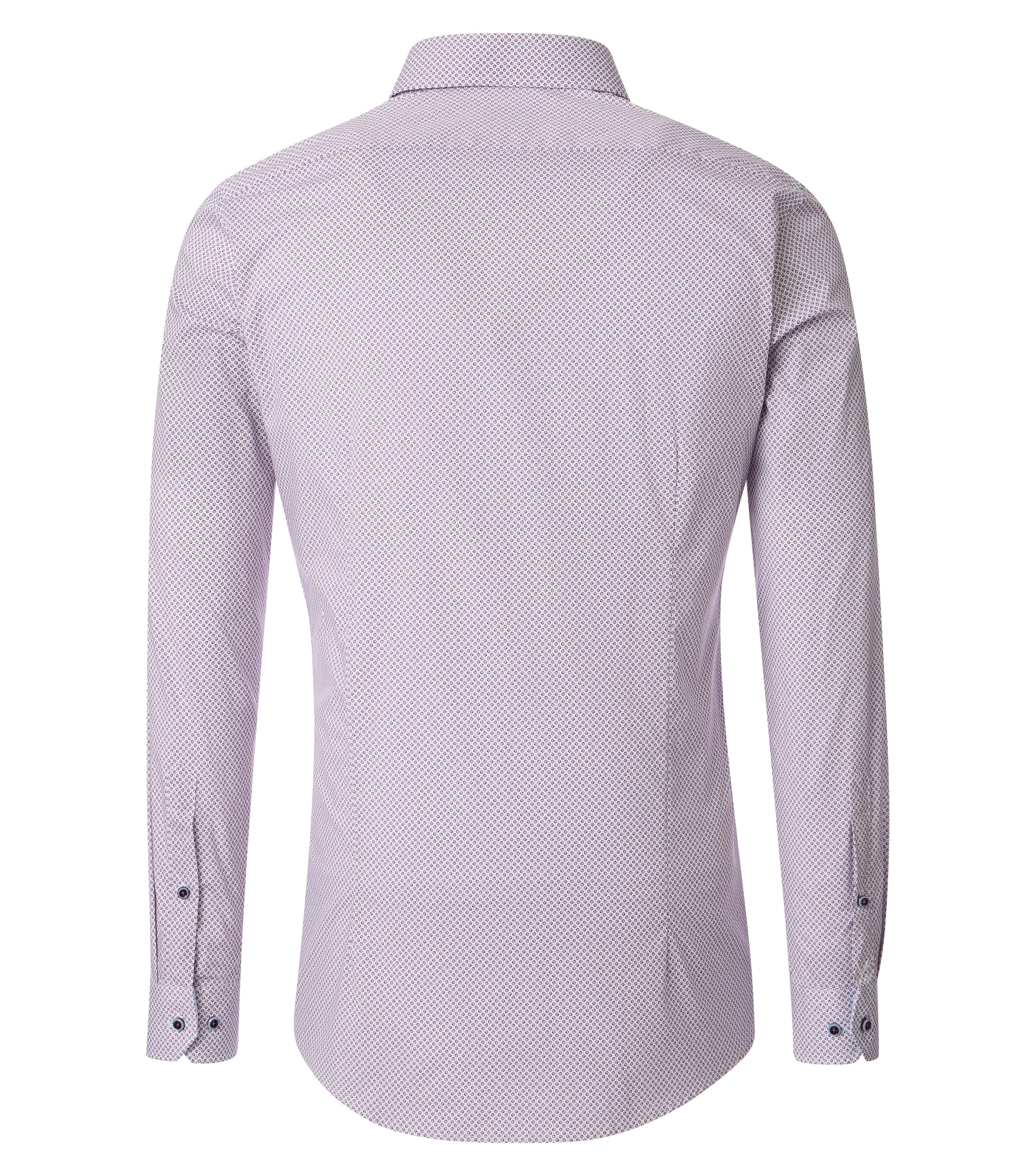 VENTI body fit overhemd, popeline, rood, wit en blauw dessin