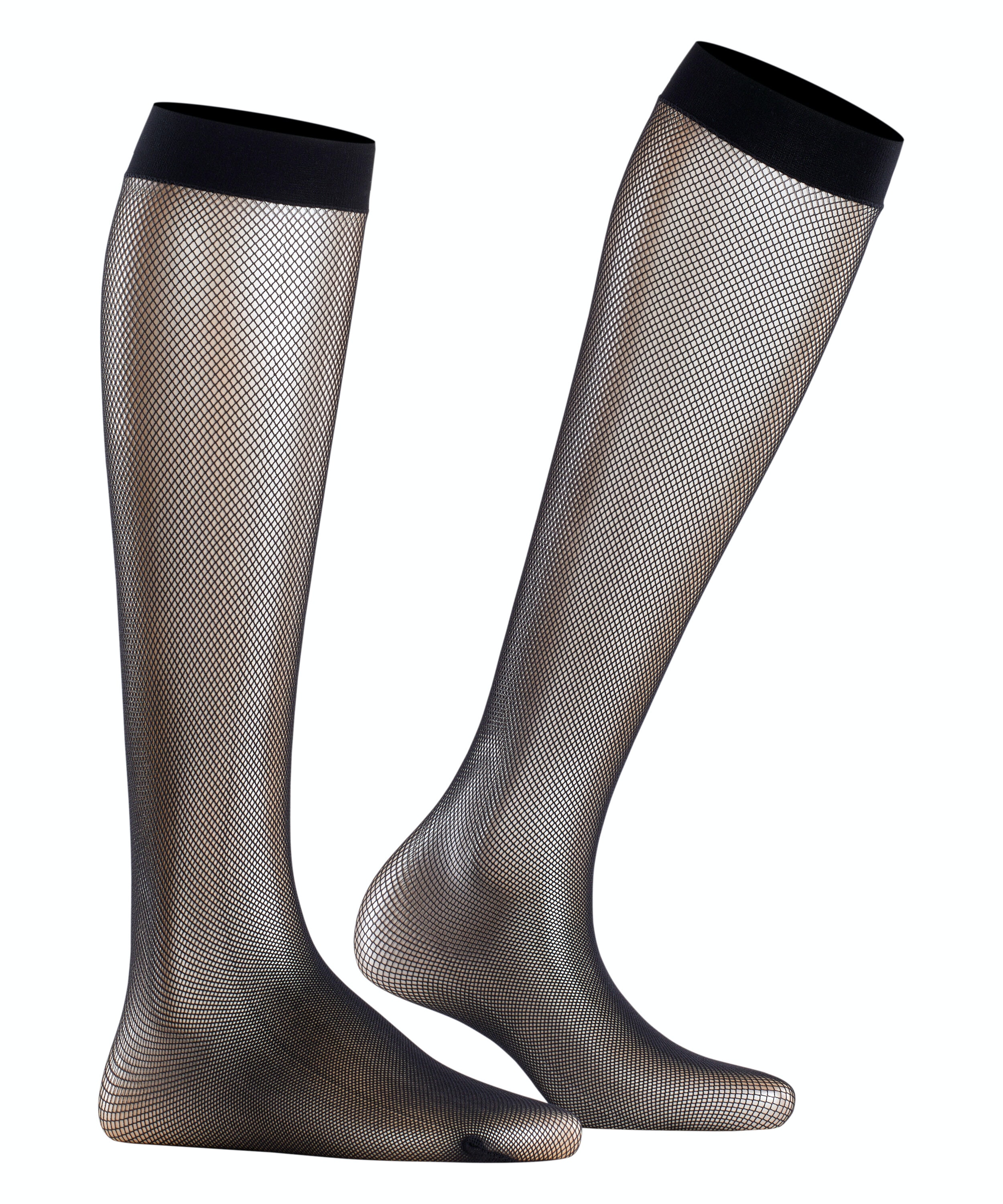FALKE Net dames kniekousen, zwart (black)