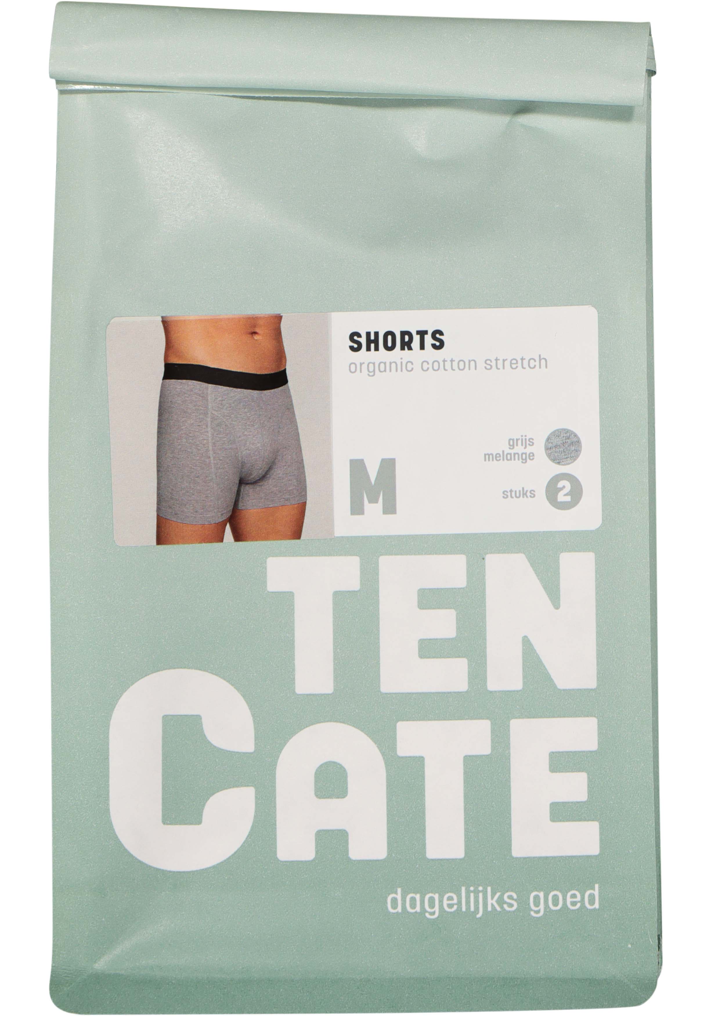 TEN CATE Basics men shorts (2-pack), heren boxers normale lengte, grijs melange