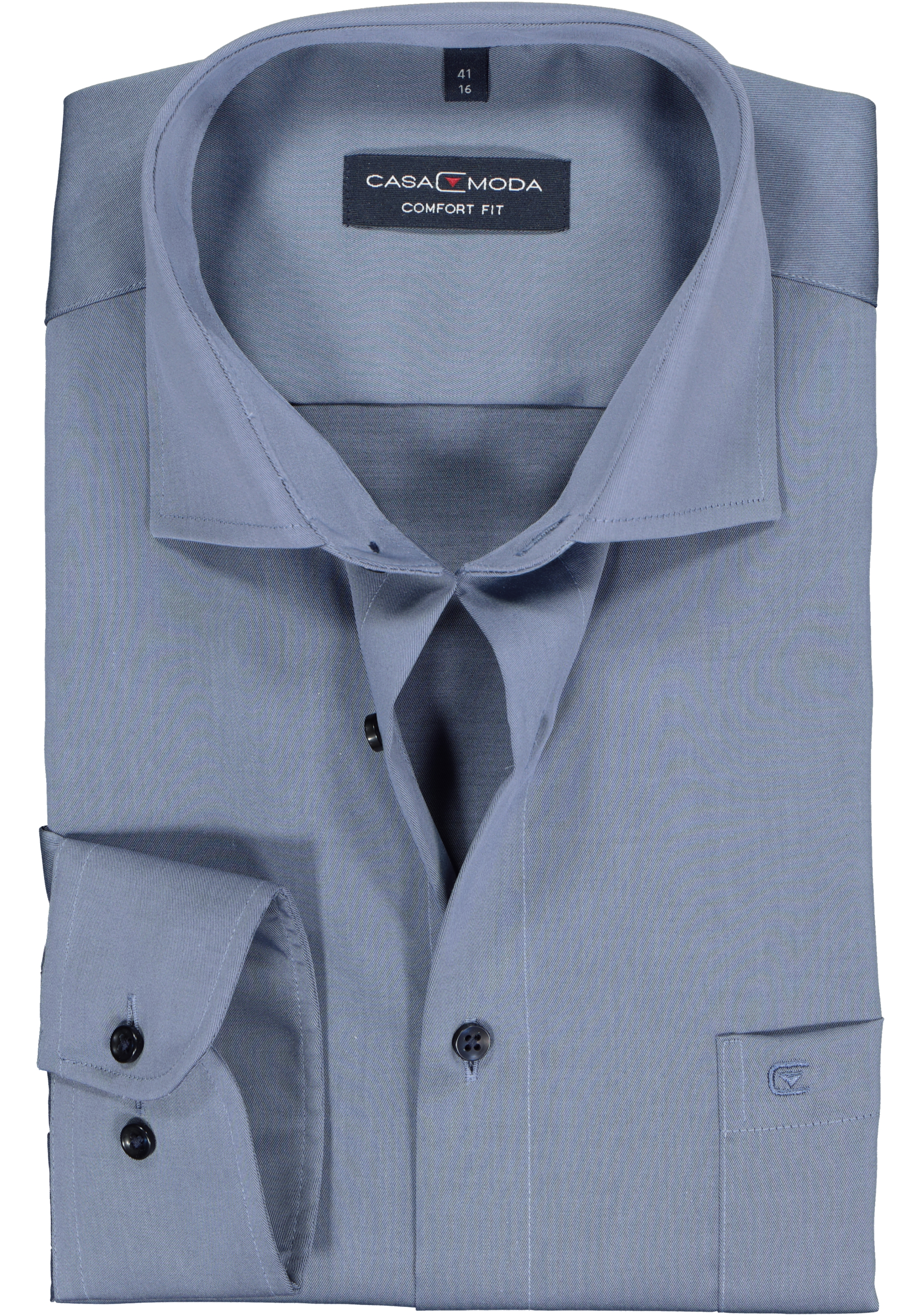 CASA MODA comfort fit overhemd, mouwlengte 7, twill, blauw