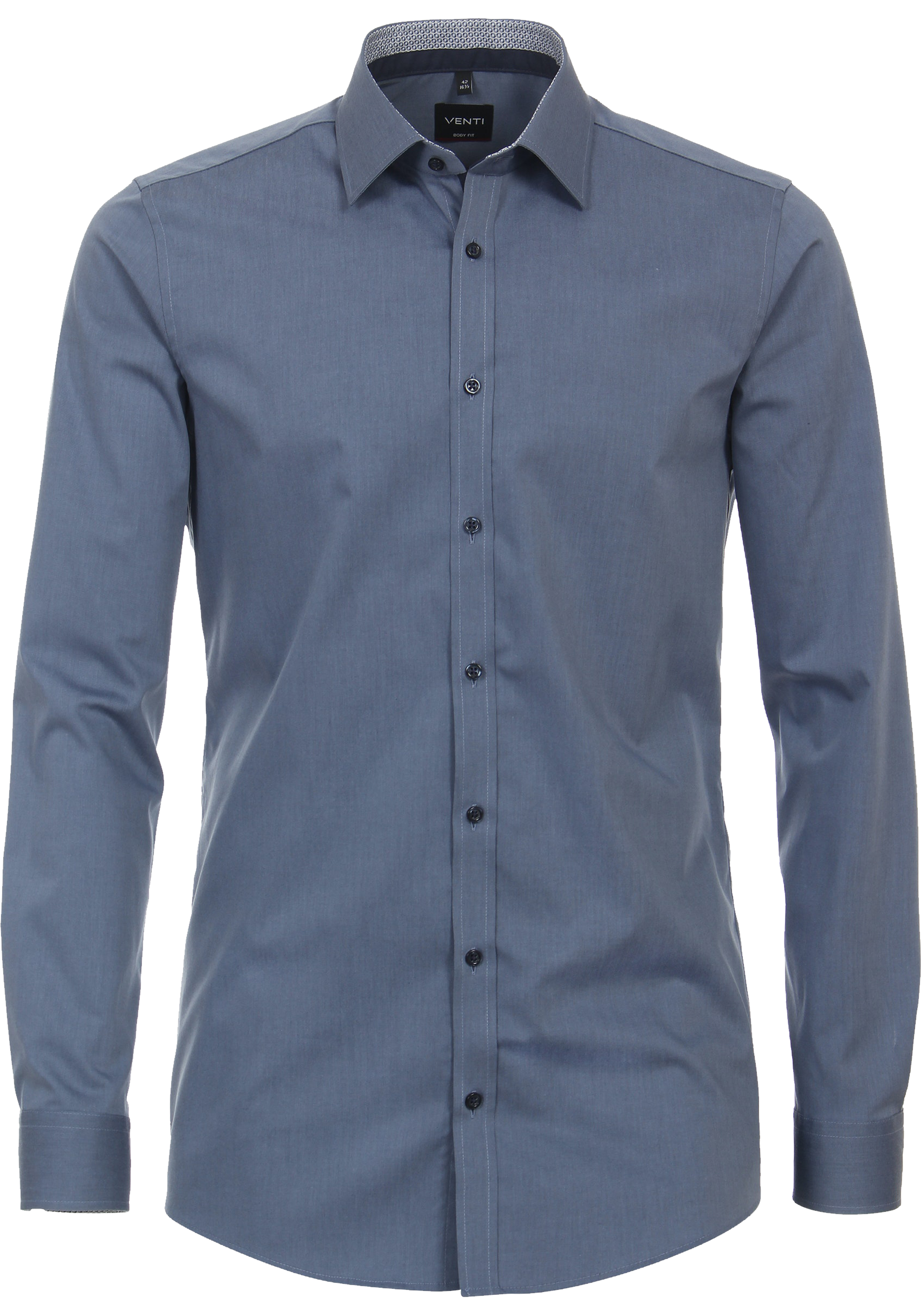 VENTI body fit overhemd, popeline, blauw