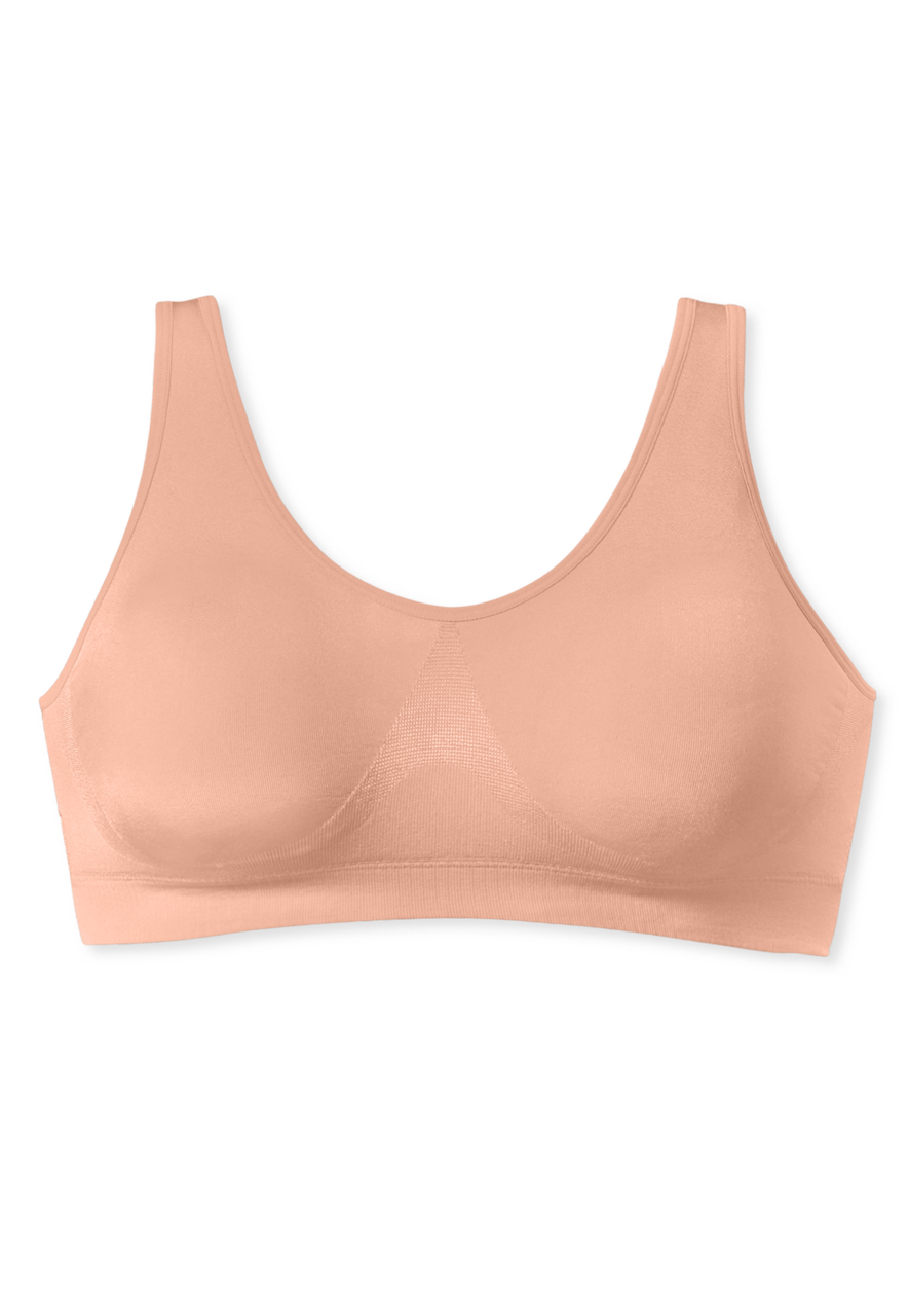 SCHIESSER Classic Seamless bralette (1-pack), dames bustier naadloos verwijderbare pads perzik