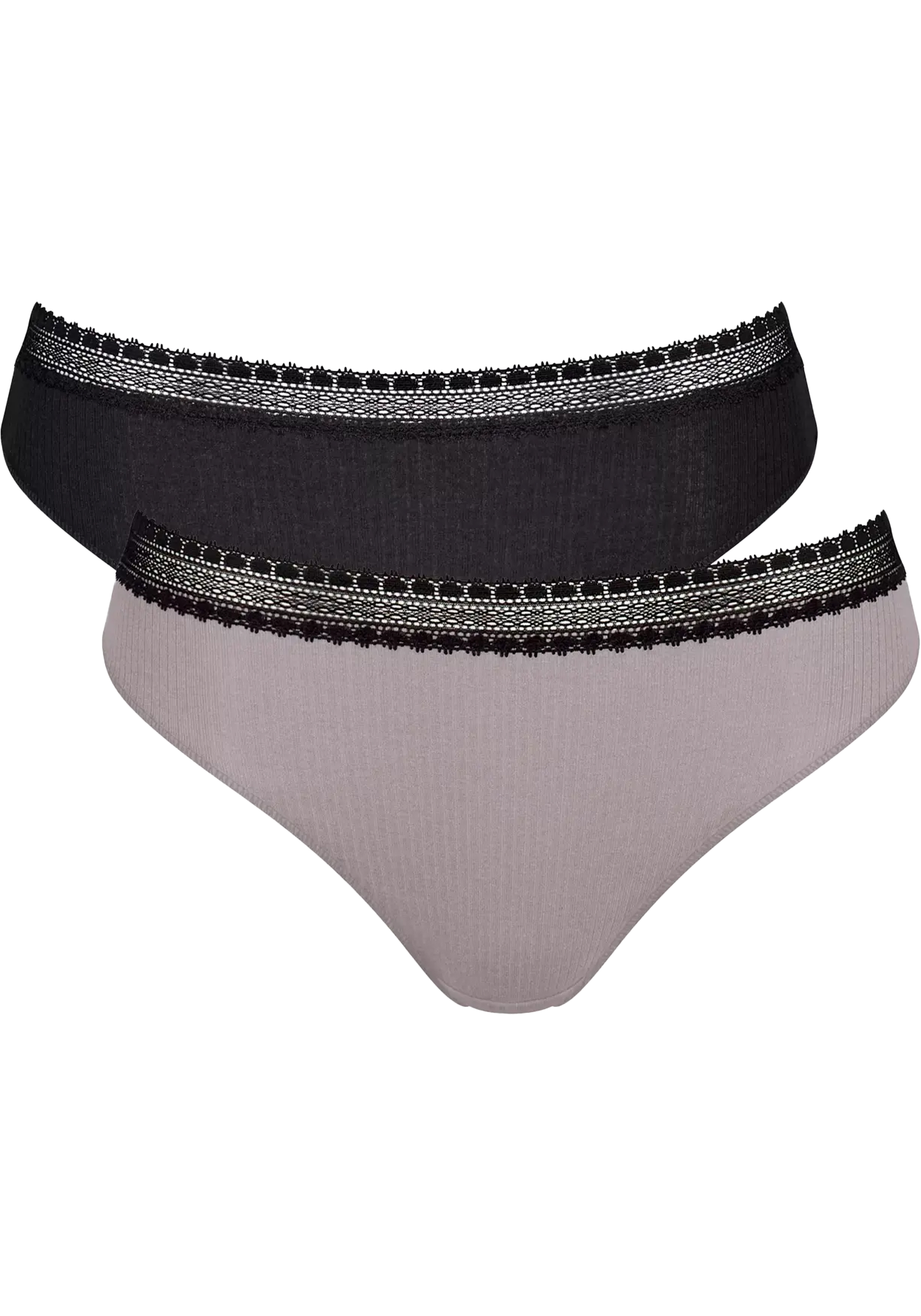 Sloggi Women GO Ribbed R Tai (2-pack), dames slip, zwart