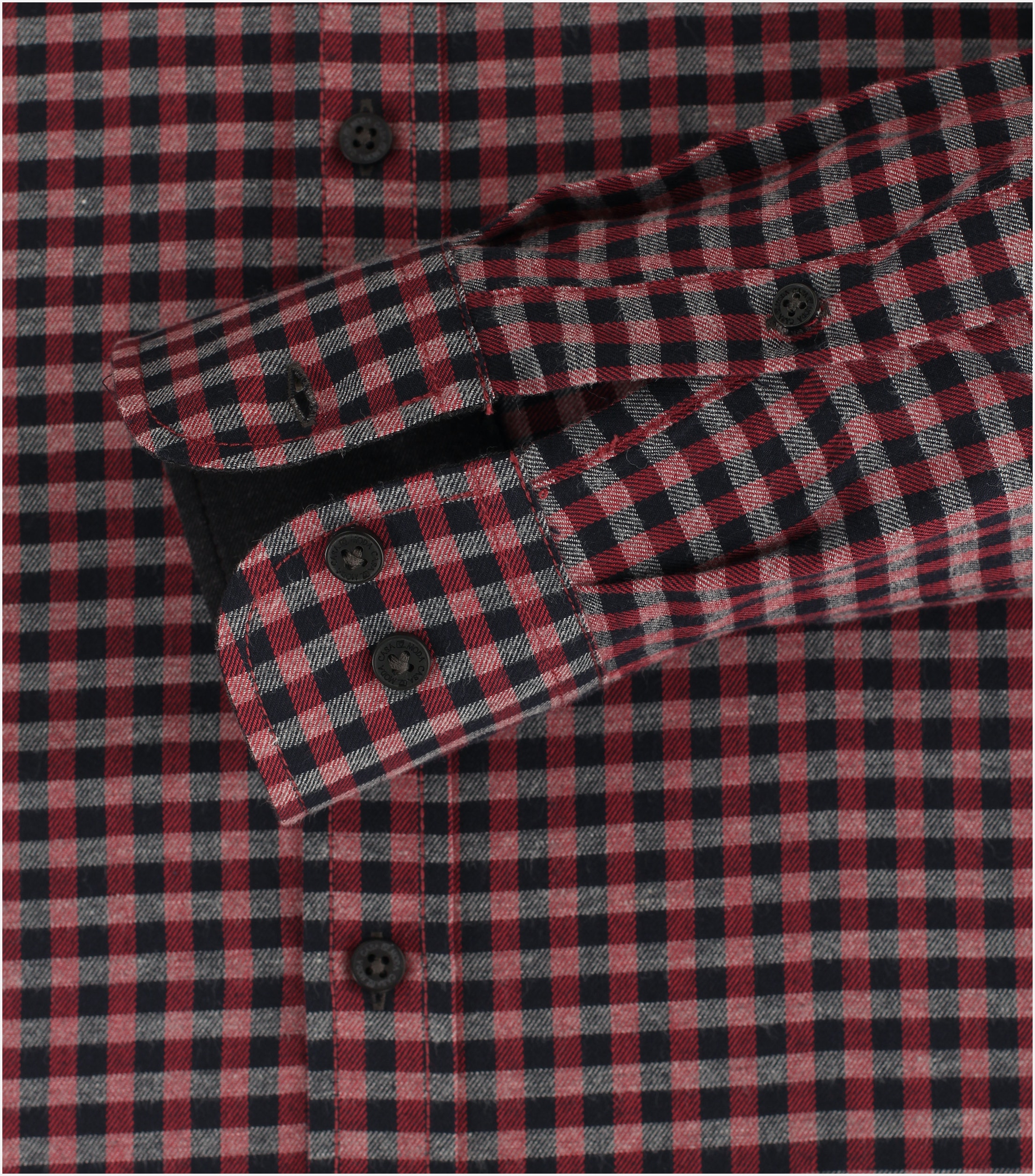 CASA MODA Sport casual fit overhemd, flanel, rood geruit