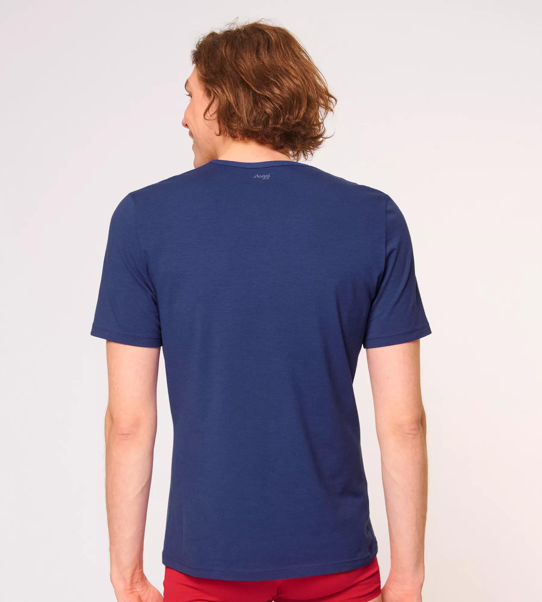 Sloggi Men GO Shirt V-Neck Regular Fit, heren T-shirt met een V-hals (1-pack), blauw