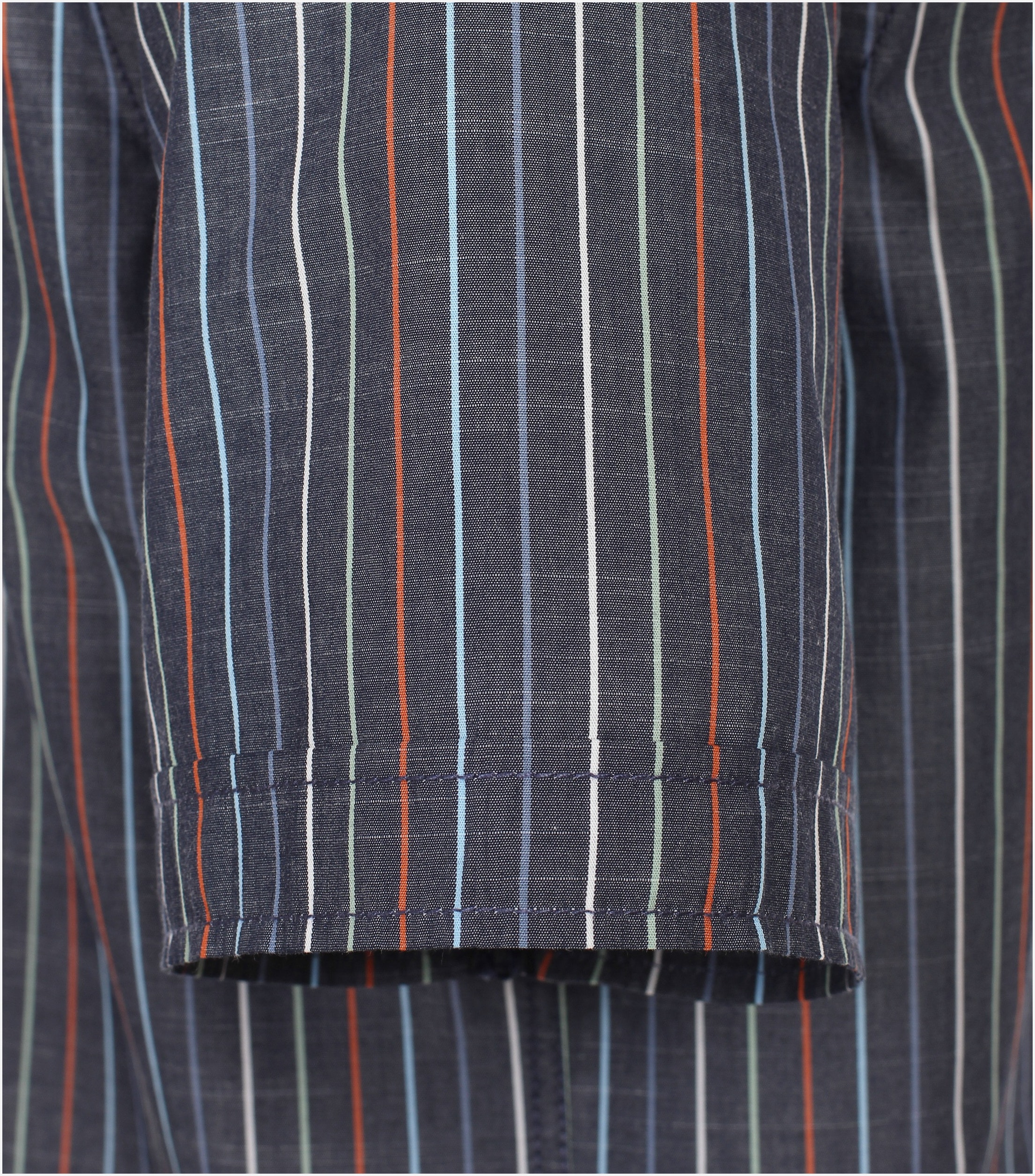 CASA MODA Sport casual fit overhemd, korte mouw, chambray, blauw gestreept