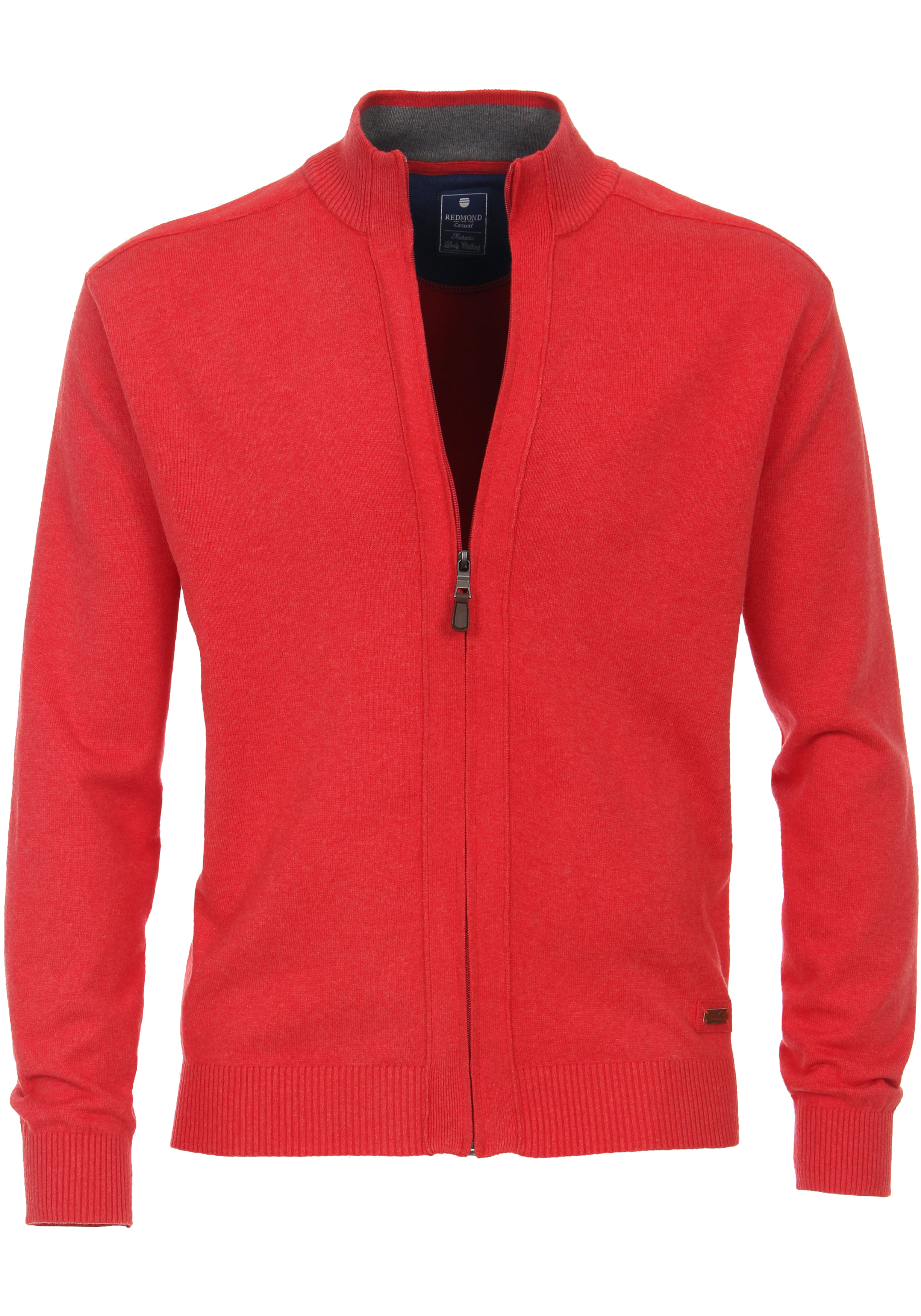 Redmond heren vest katoen, opstaande kraag, rood (middeldik)