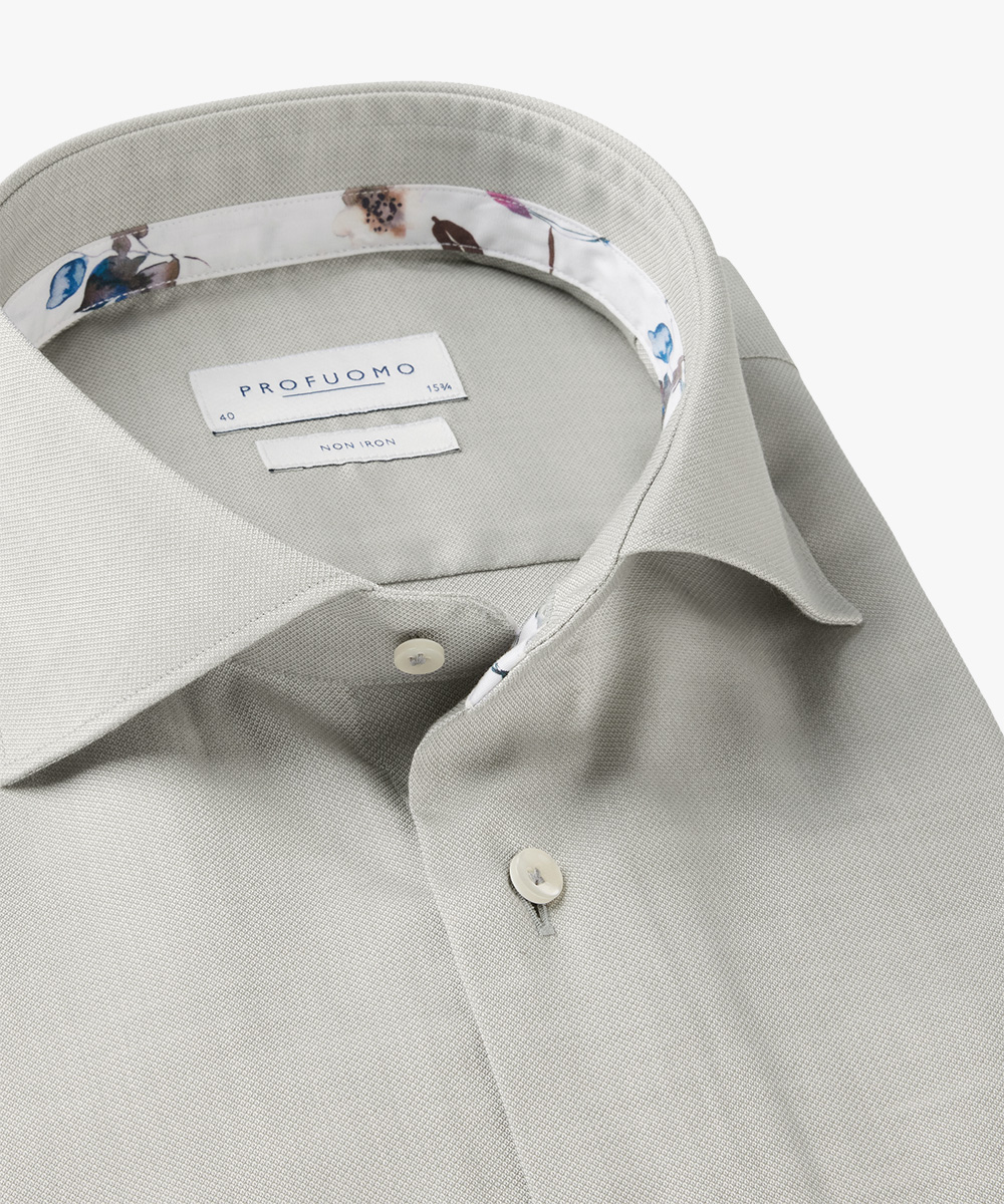 Profuomo slim fit heren overhemd, dobby, groen