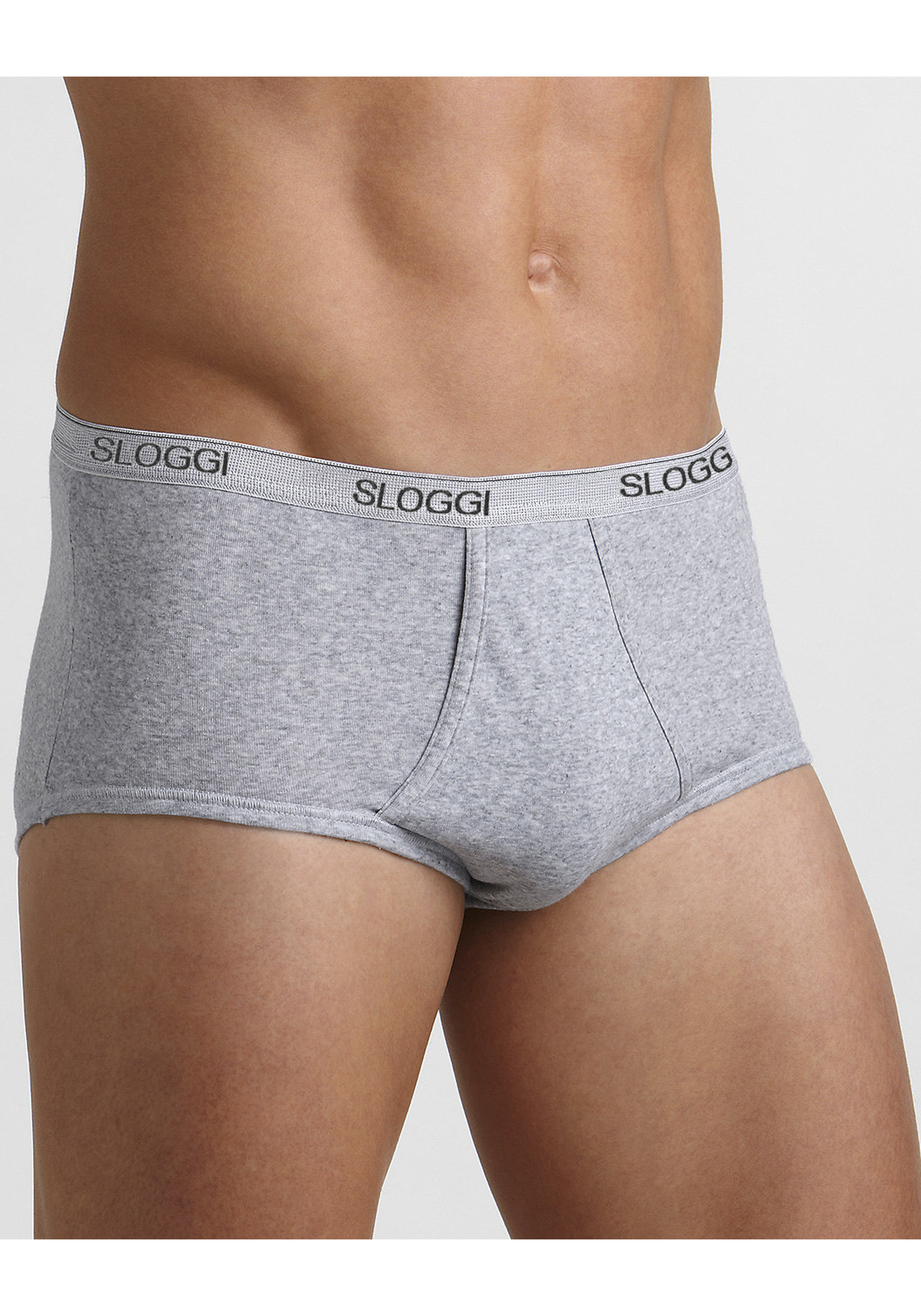 Sloggi Men Basic Maxi, heren slips met gulp (2-pack), grijs