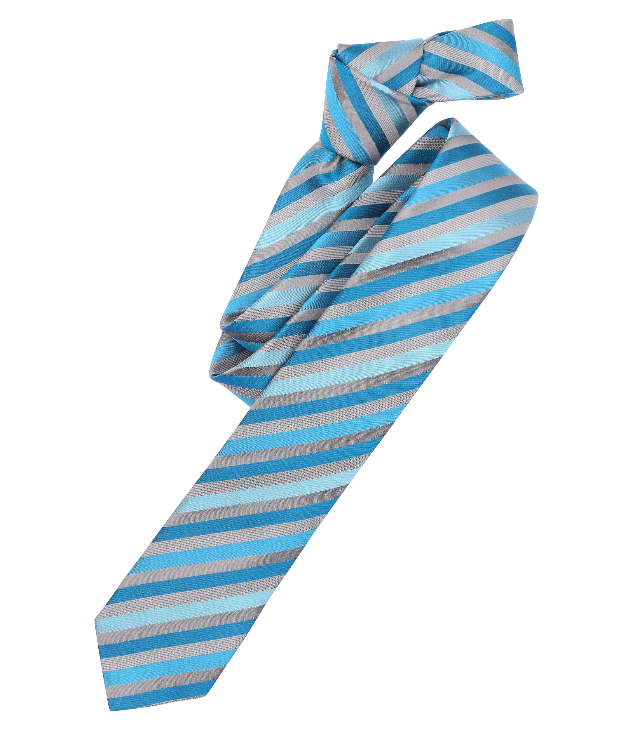 VENTI stropdas, blauw, grijs, lichtblauw gestreept